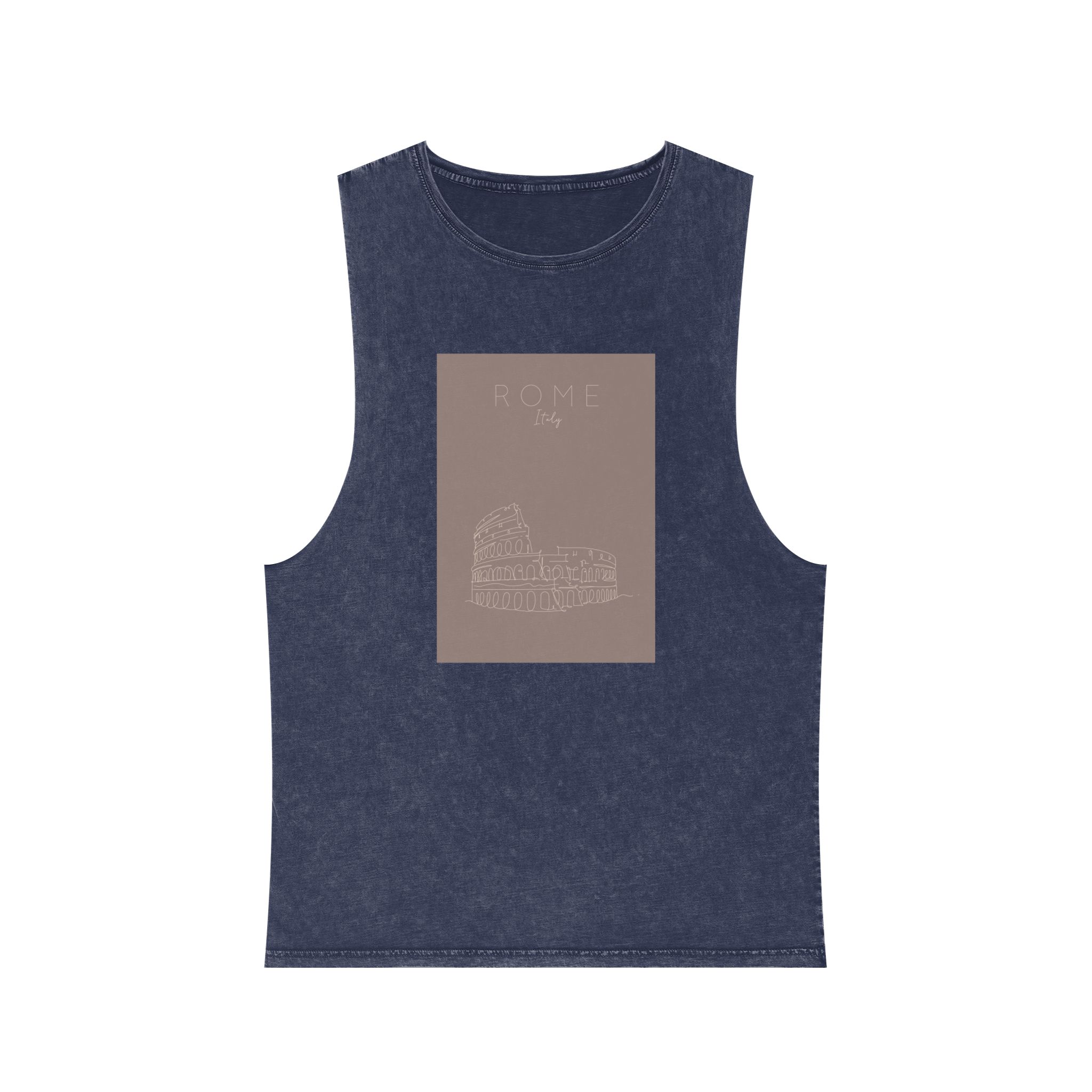 Poster City Rome Brown Unisex Stonewash Tank Top - Image 13