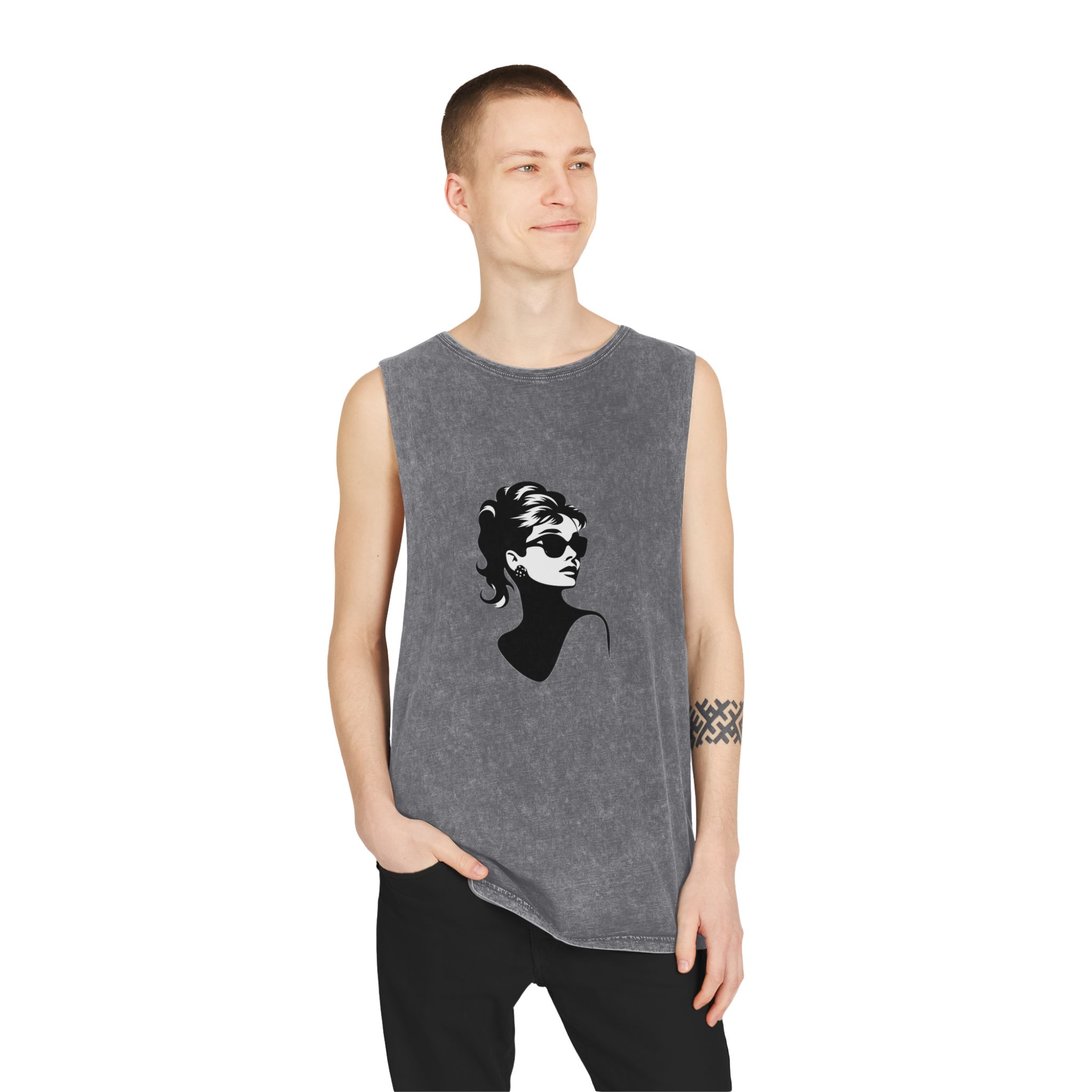Audrey Hepburn Unisex Stonewash Tank Top - Image 11
