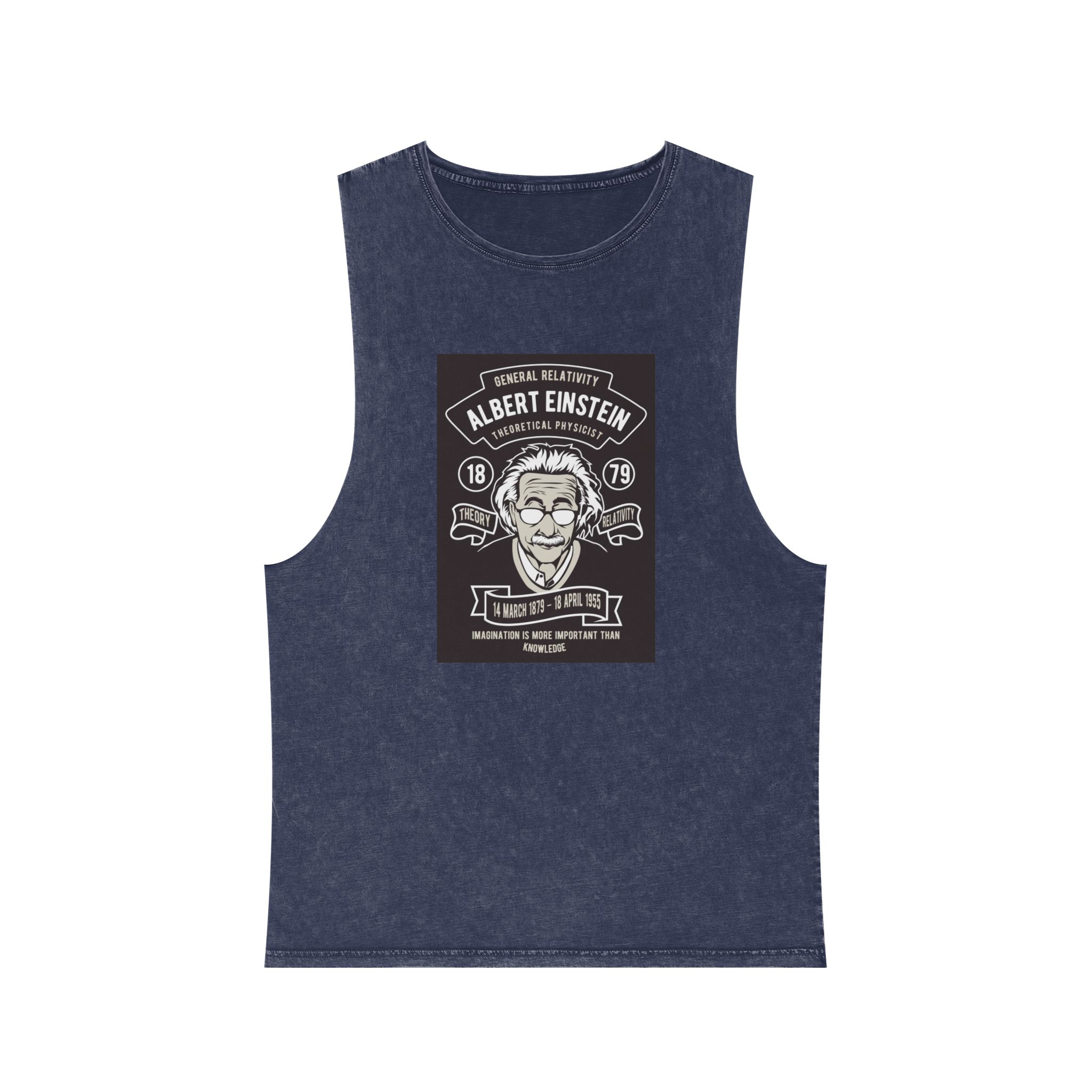 Albert Einstein Copia Unisex Stonewash Tank Top - Image 13