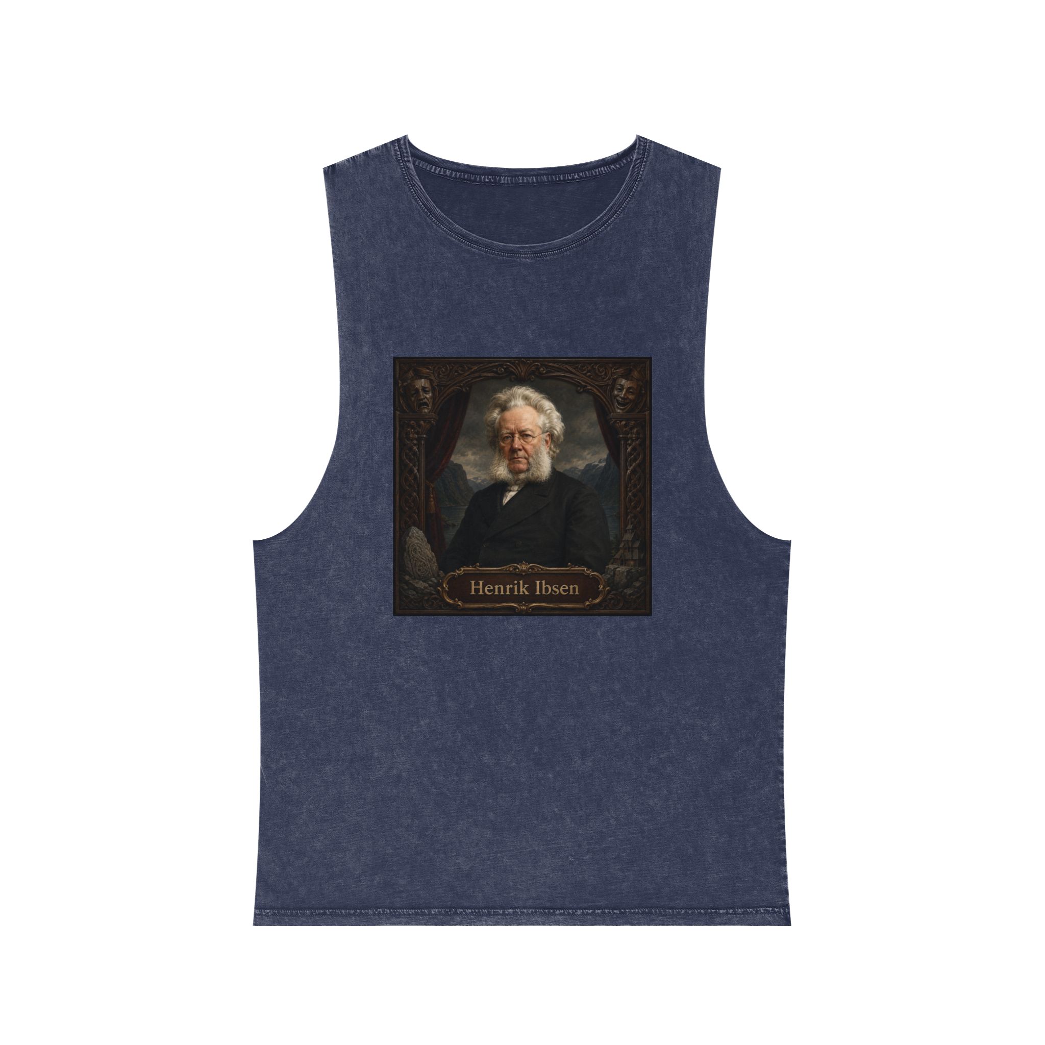 Henrik Ibsen Unisex Stonewash Tank Top - Image 13
