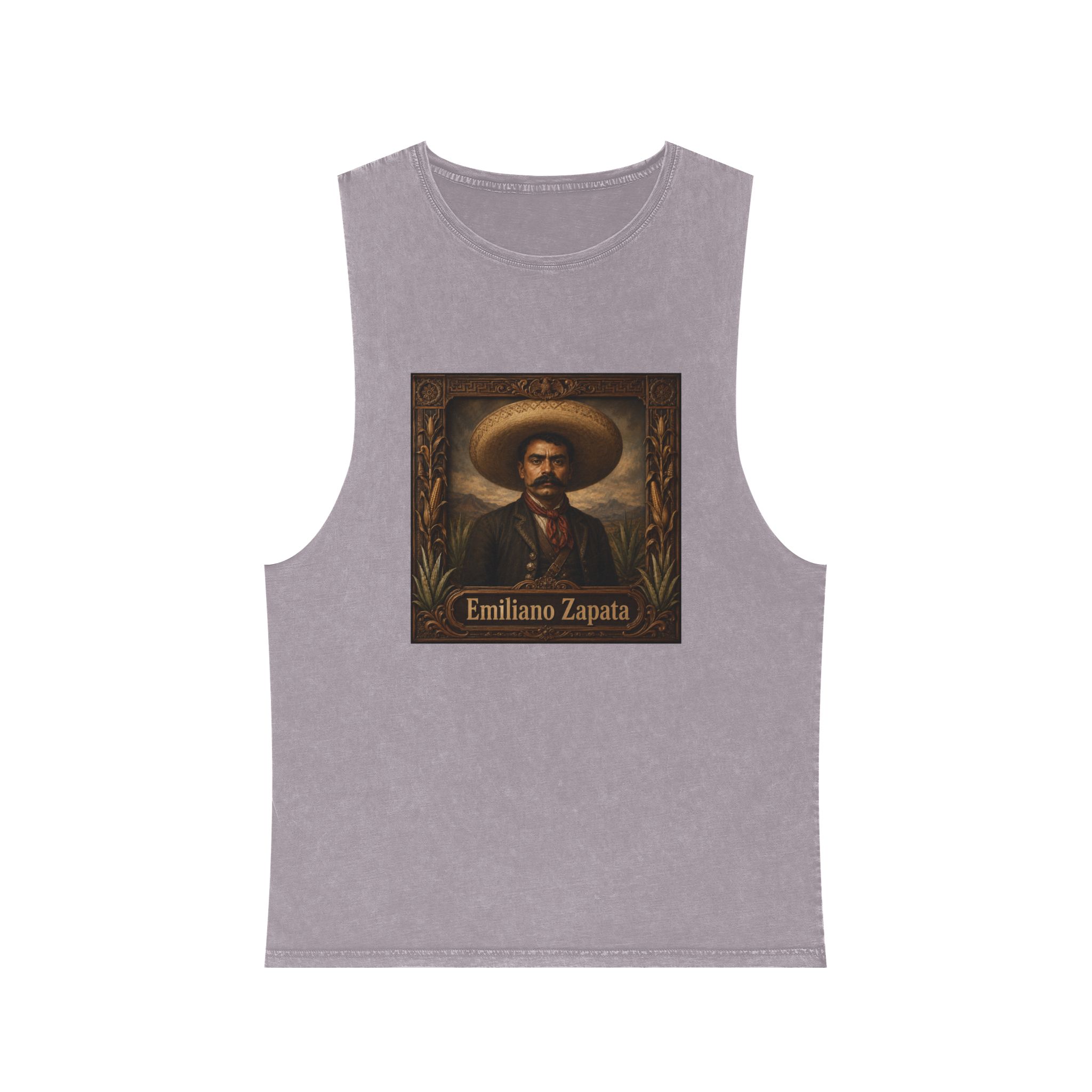 Emiliano Zapata Unisex Stonewash Tank Top - Image 17
