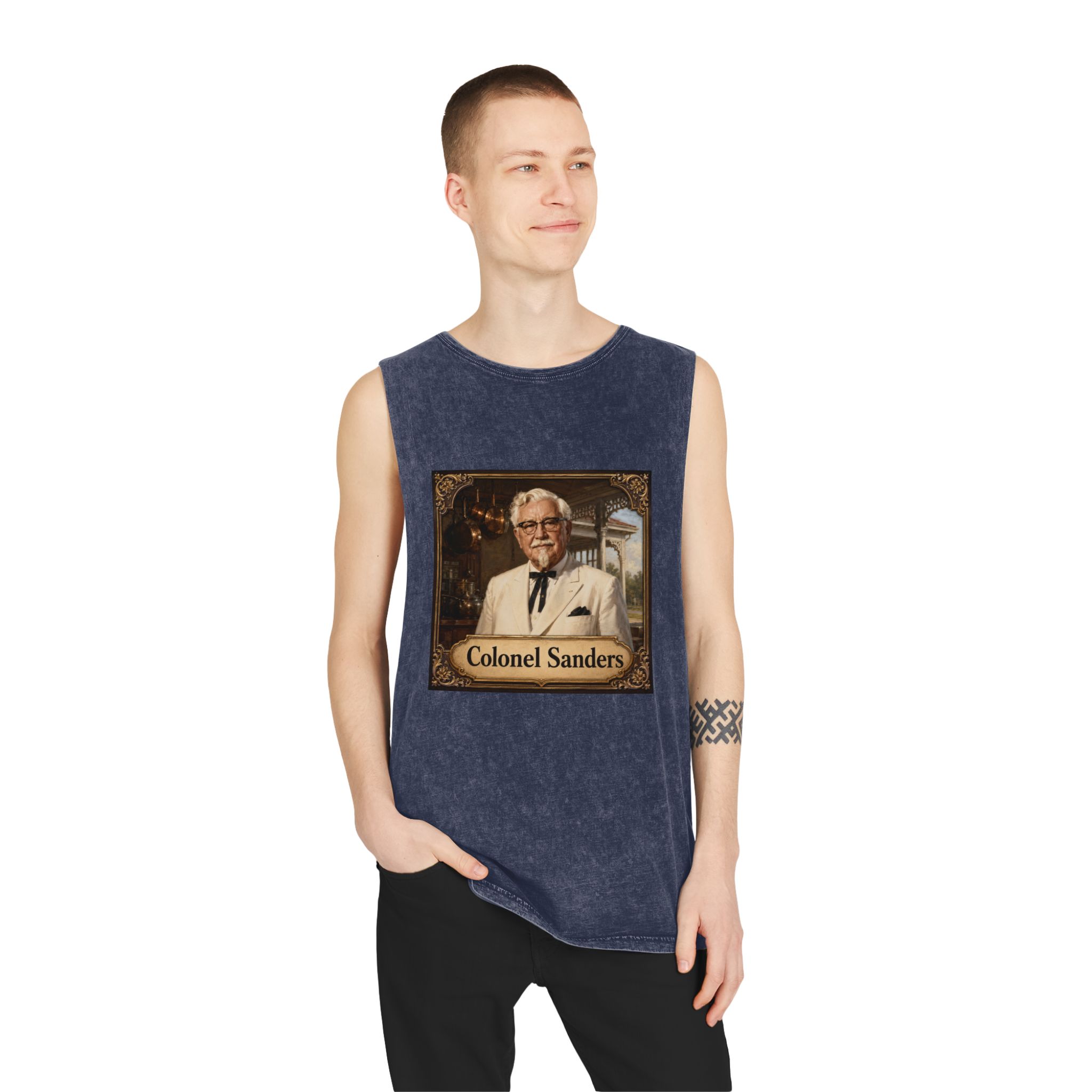 Colonel Sanders Unisex Stonewash Tank Top - Image 15