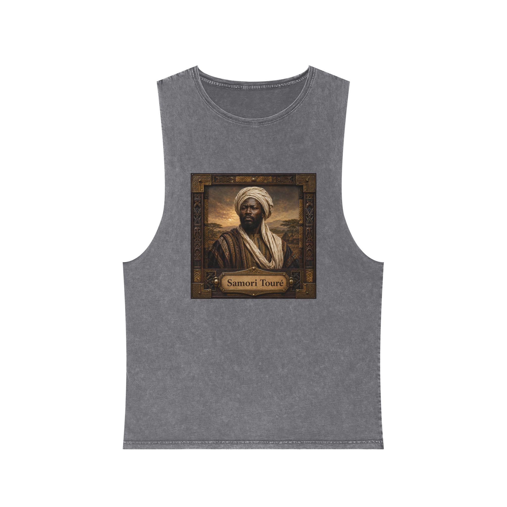 Samori Toure Unisex Stonewash Tank Top - Image 9