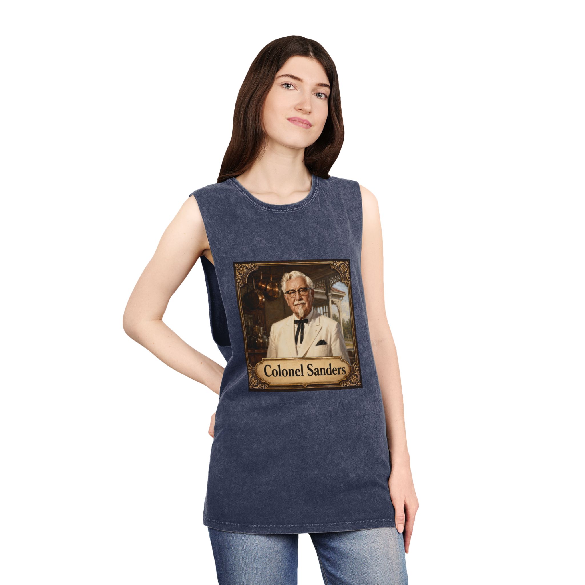 Colonel Sanders Unisex Stonewash Tank Top - Image 16