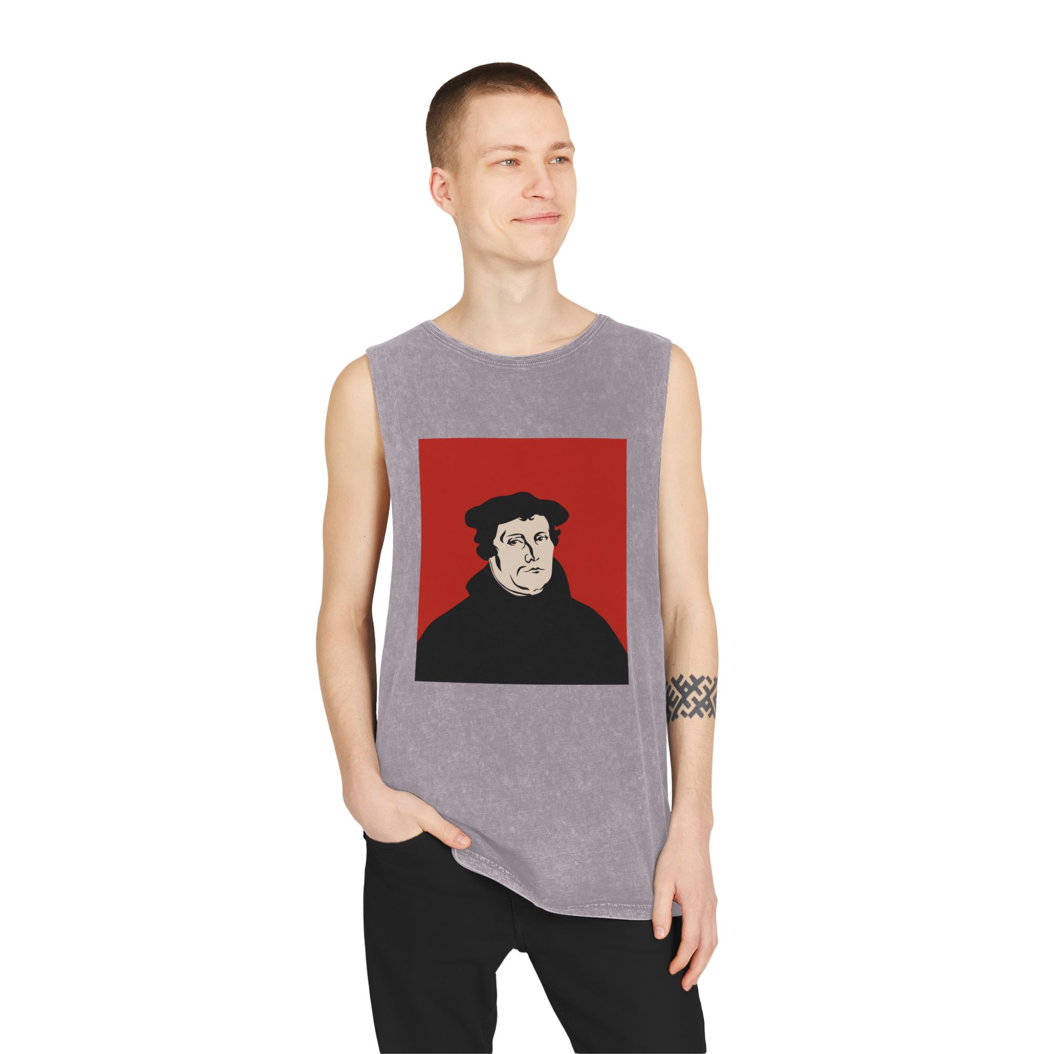 Martin Luther Unisex Stonewash Tank Top - Image 19
