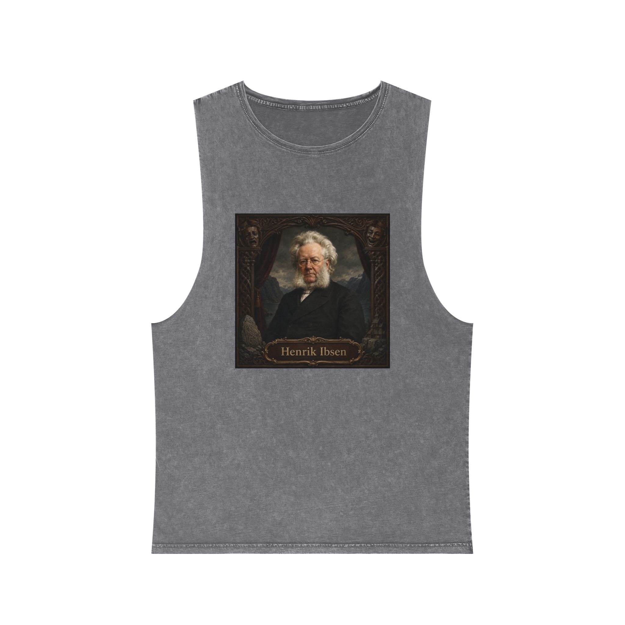 Henrik Ibsen Unisex Stonewash Tank Top - Image 9