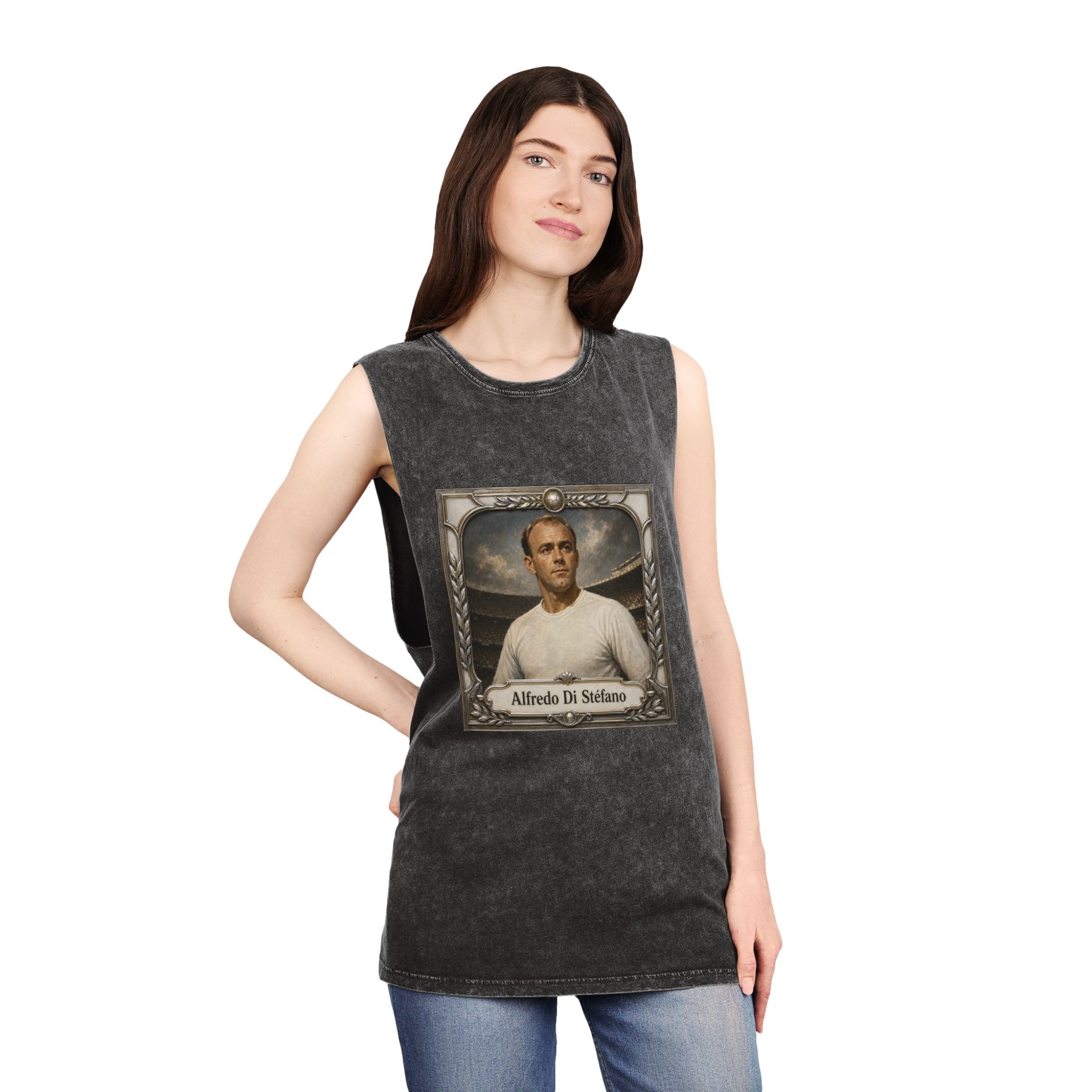 Alfredo Di Stefano Unisex Stonewash Tank Top - Image 4