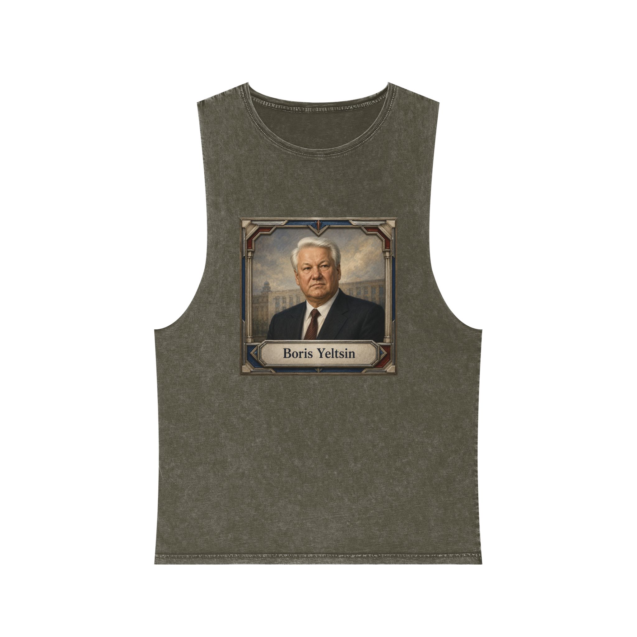 Boris Yeltsin Unisex Stonewash Tank Top - Image 5