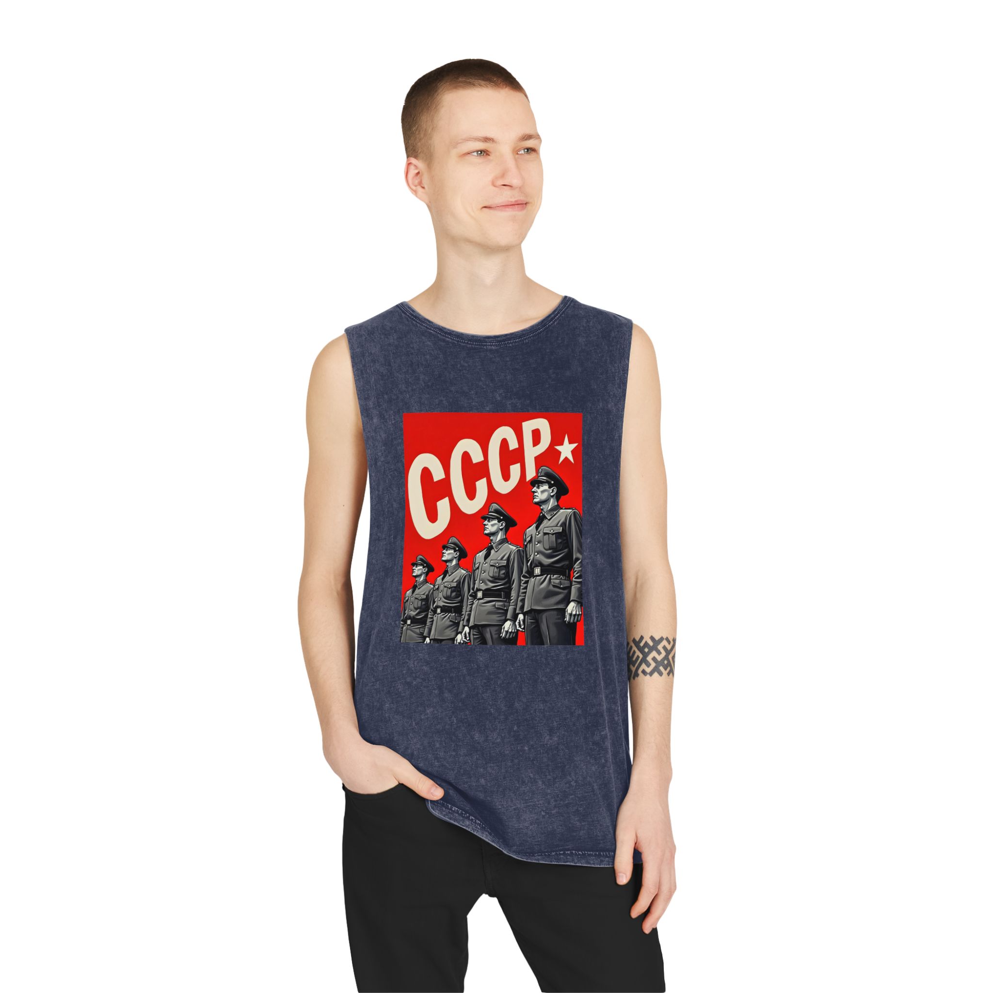 Cccp 1 Unisex Stonewash Tank Top - Image 15