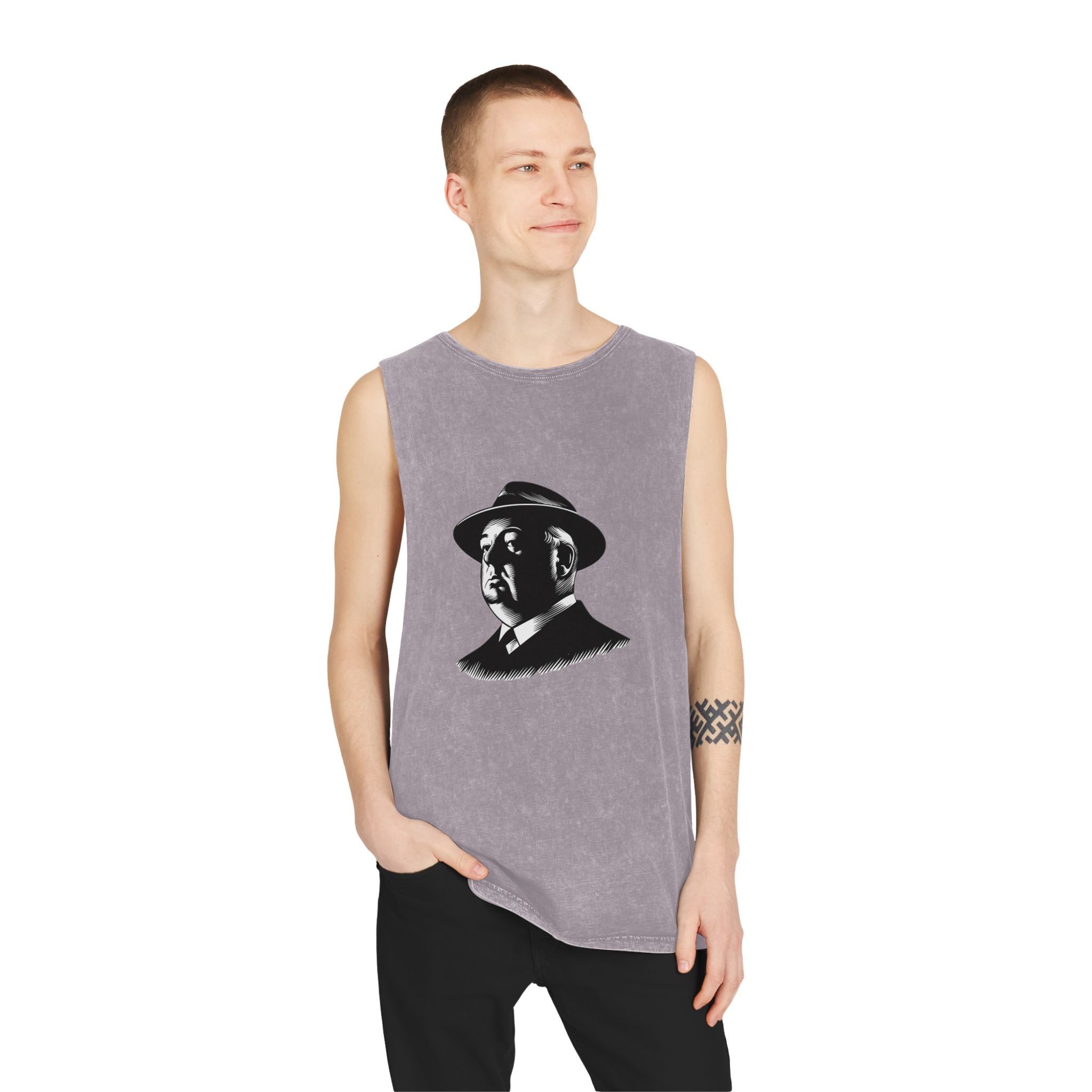 Fondo de “alfred Hitchcock Unisex Stonewash Tank Top - Image 19