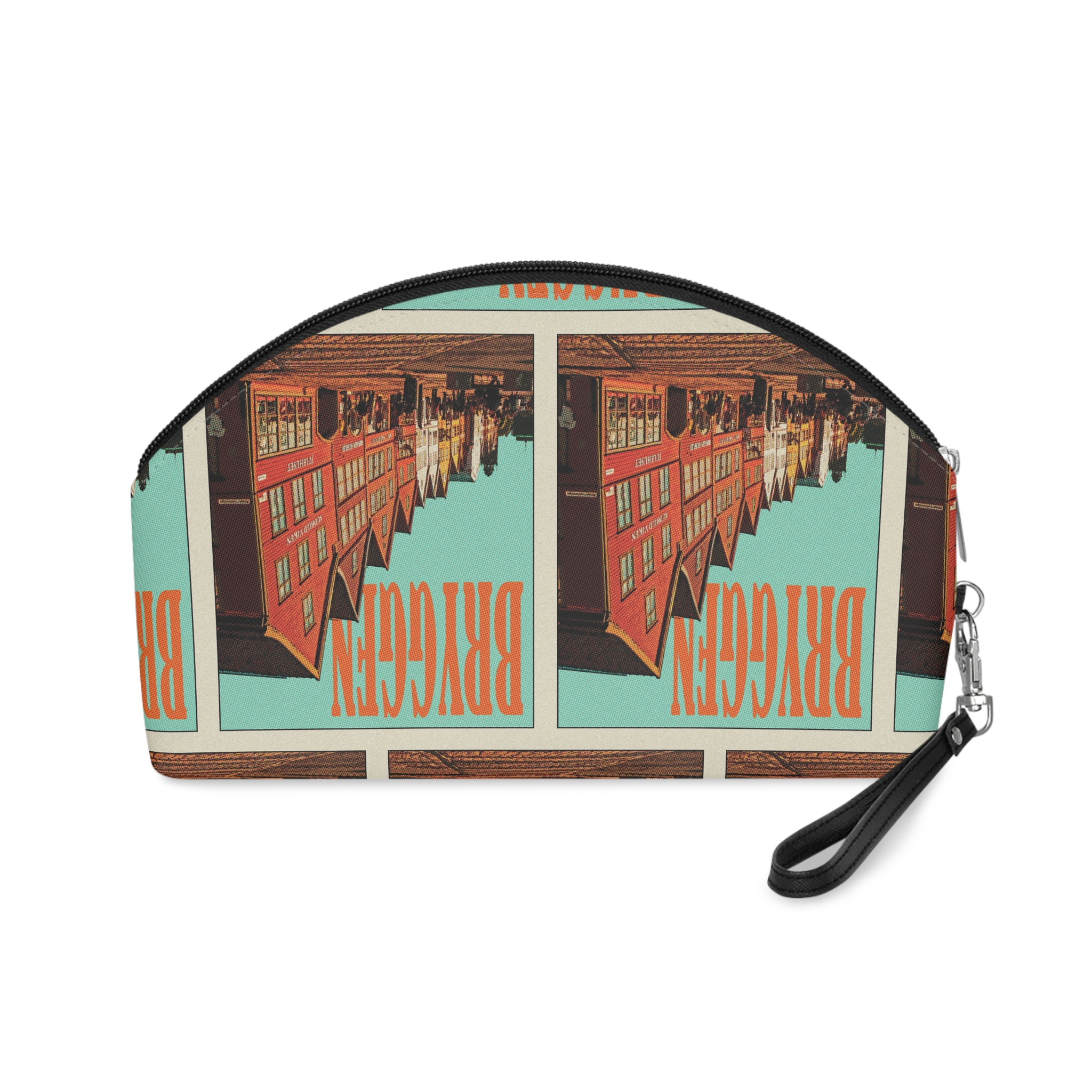 Bryggen Retro Travel Poster Makeup Bag - Image 2
