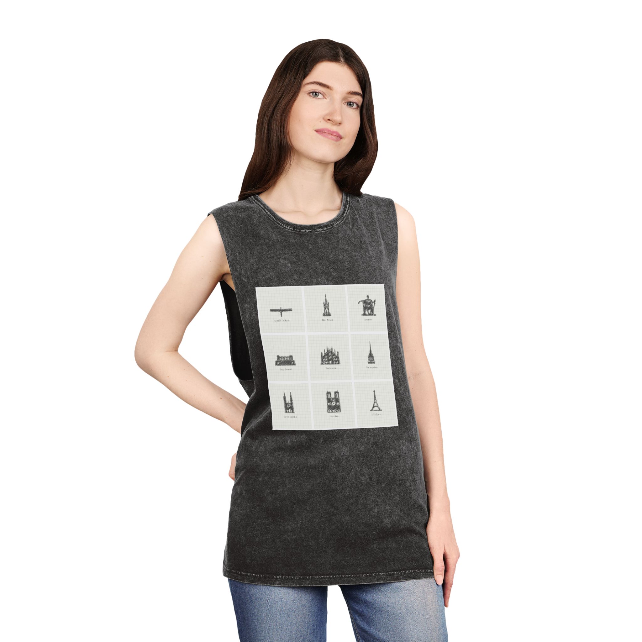 Historical Design A98AD2 Unisex Stonewash Tank Top - Image 4