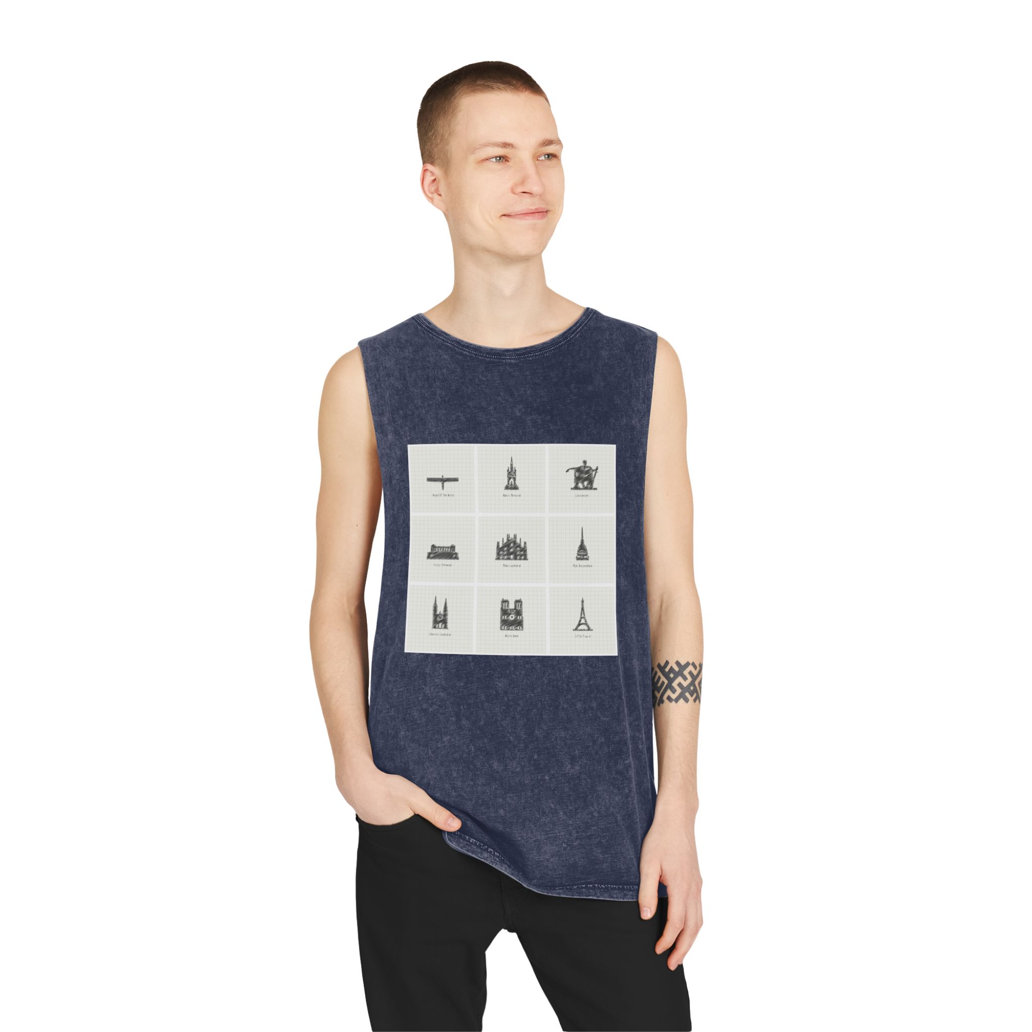 Historical Design A98AD2 Unisex Stonewash Tank Top - Image 15