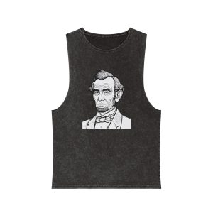 Abraham Lincoln Coloring Page Unisex Stonewash Tank Top
