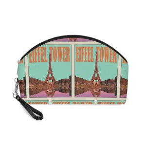 Eiffel Tower Retro Travel Poster Makeup Bag