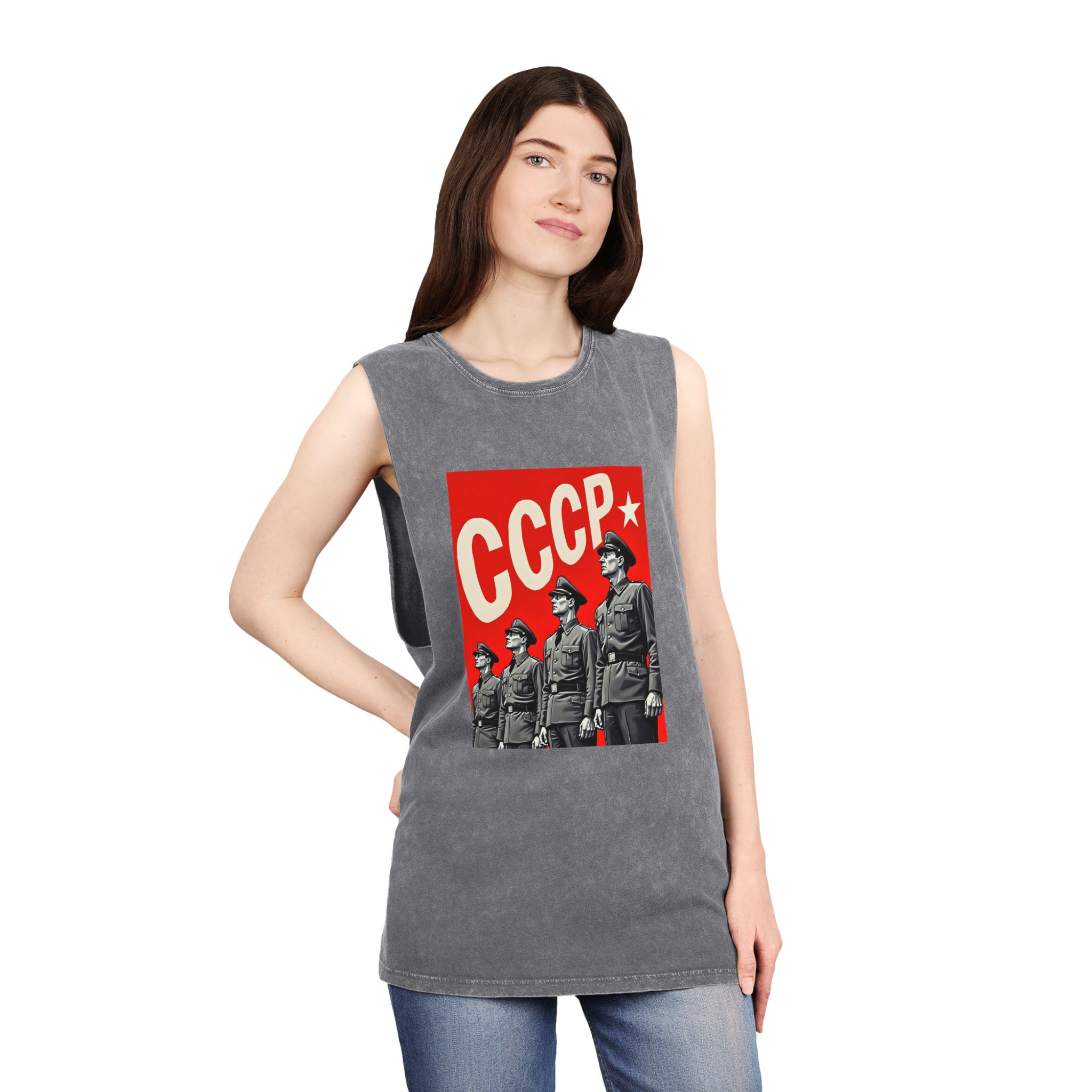 Cccp 1 Unisex Stonewash Tank Top - Image 12