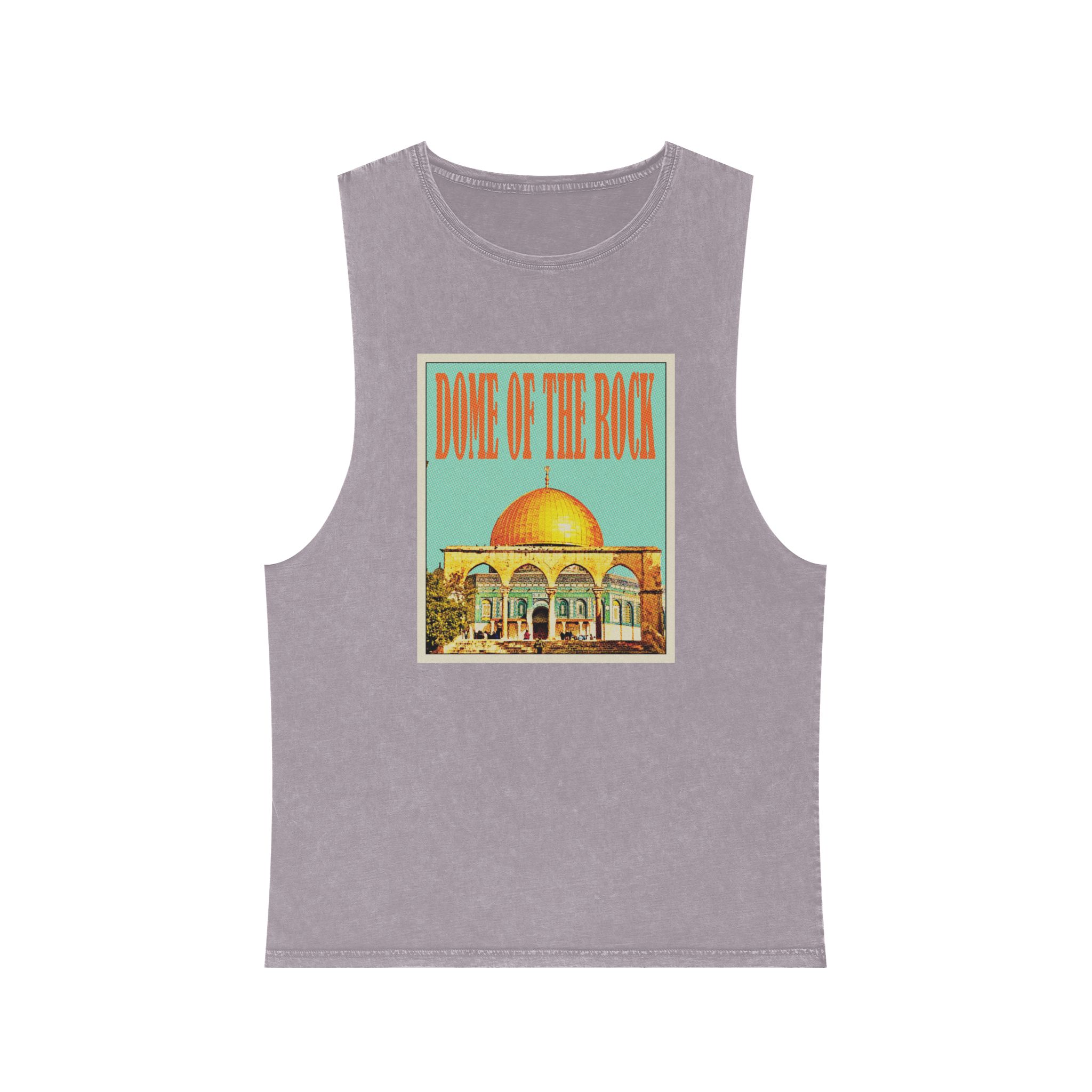 Dome Rock Retro Travel Poster Unisex Stonewash Tank Top - Image 17
