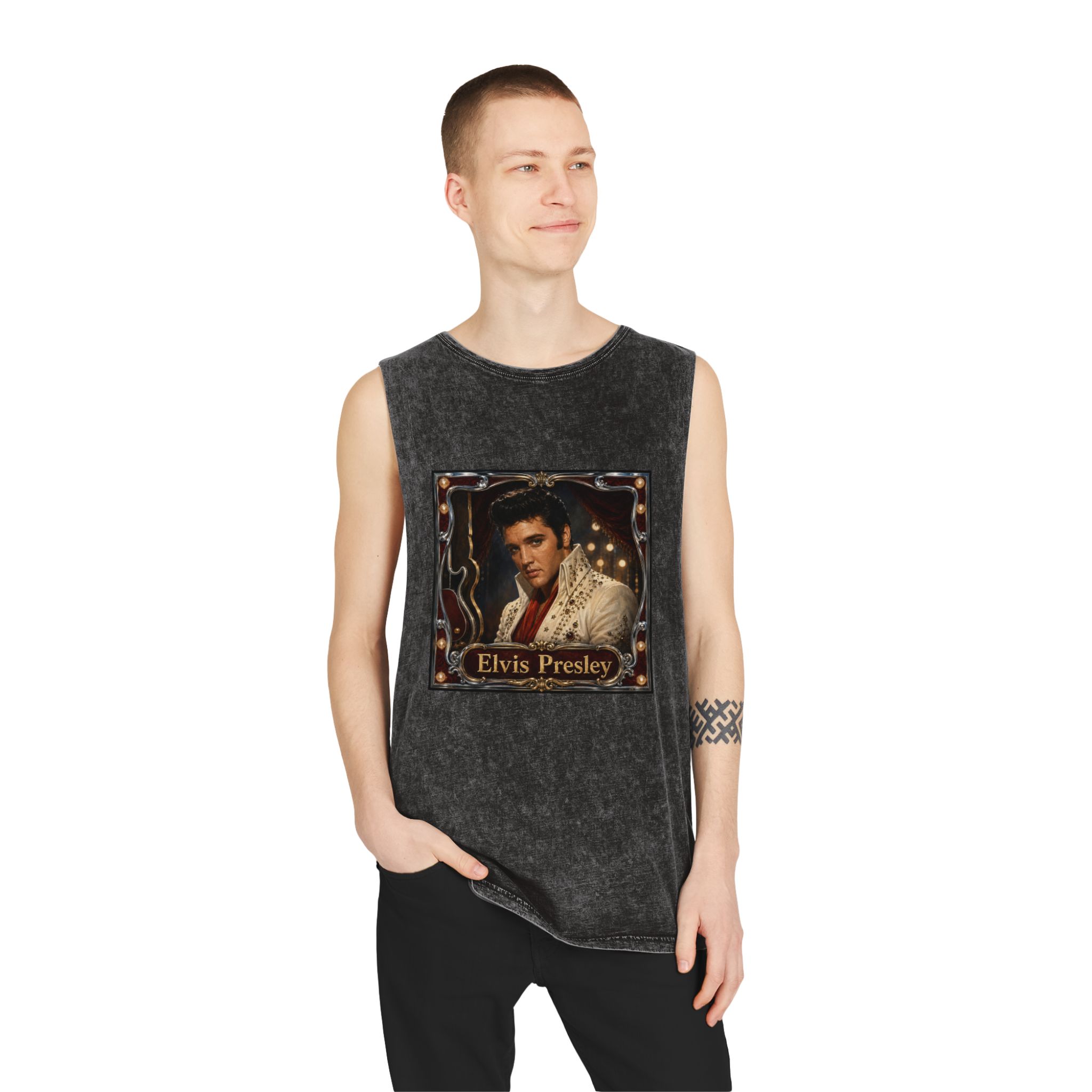 Elvis Presley Unisex Stonewash Tank Top - Image 3