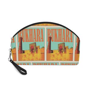Bukhara Retro Travel Poster Makeup Bag