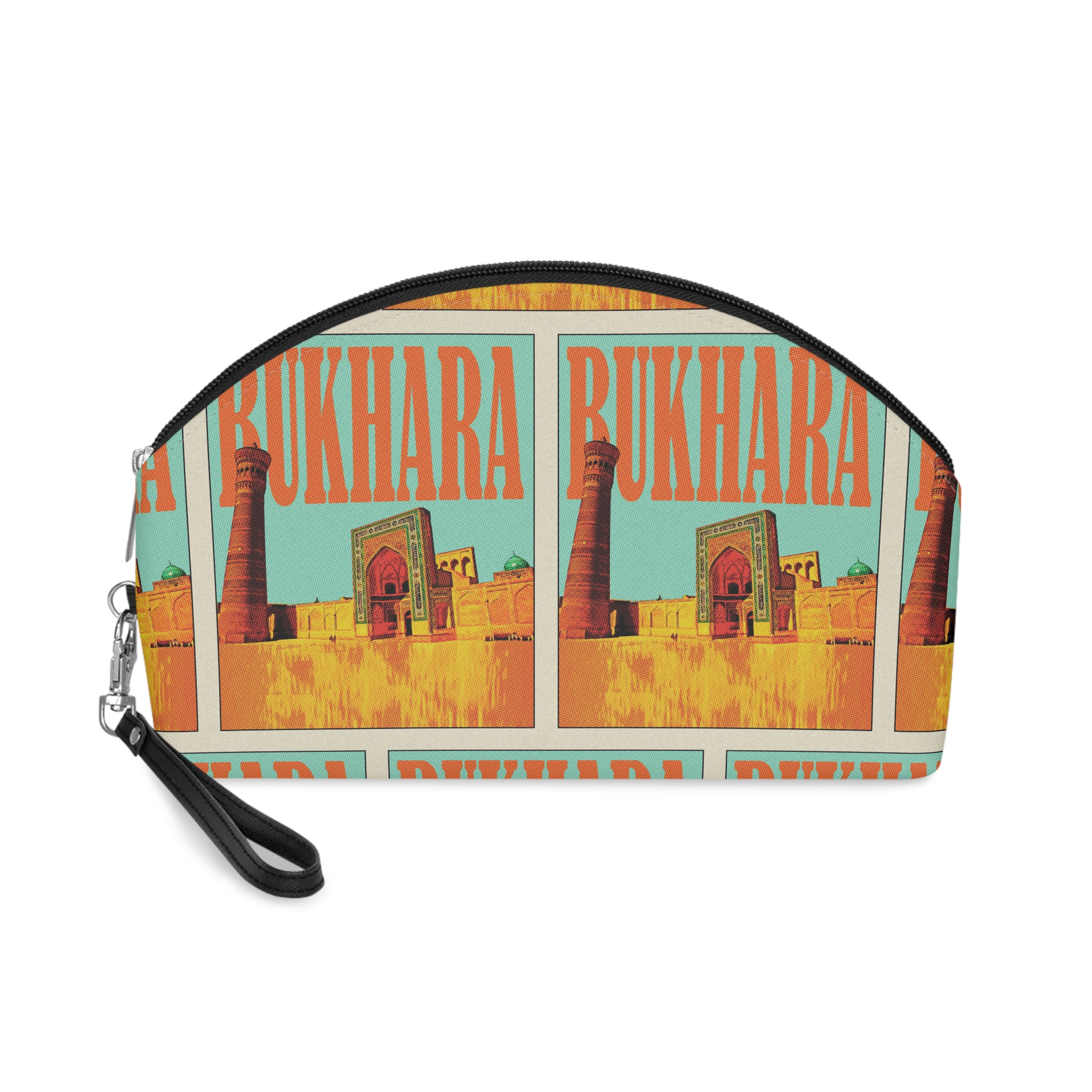 Bukhara Retro Travel Poster Makeup Bag