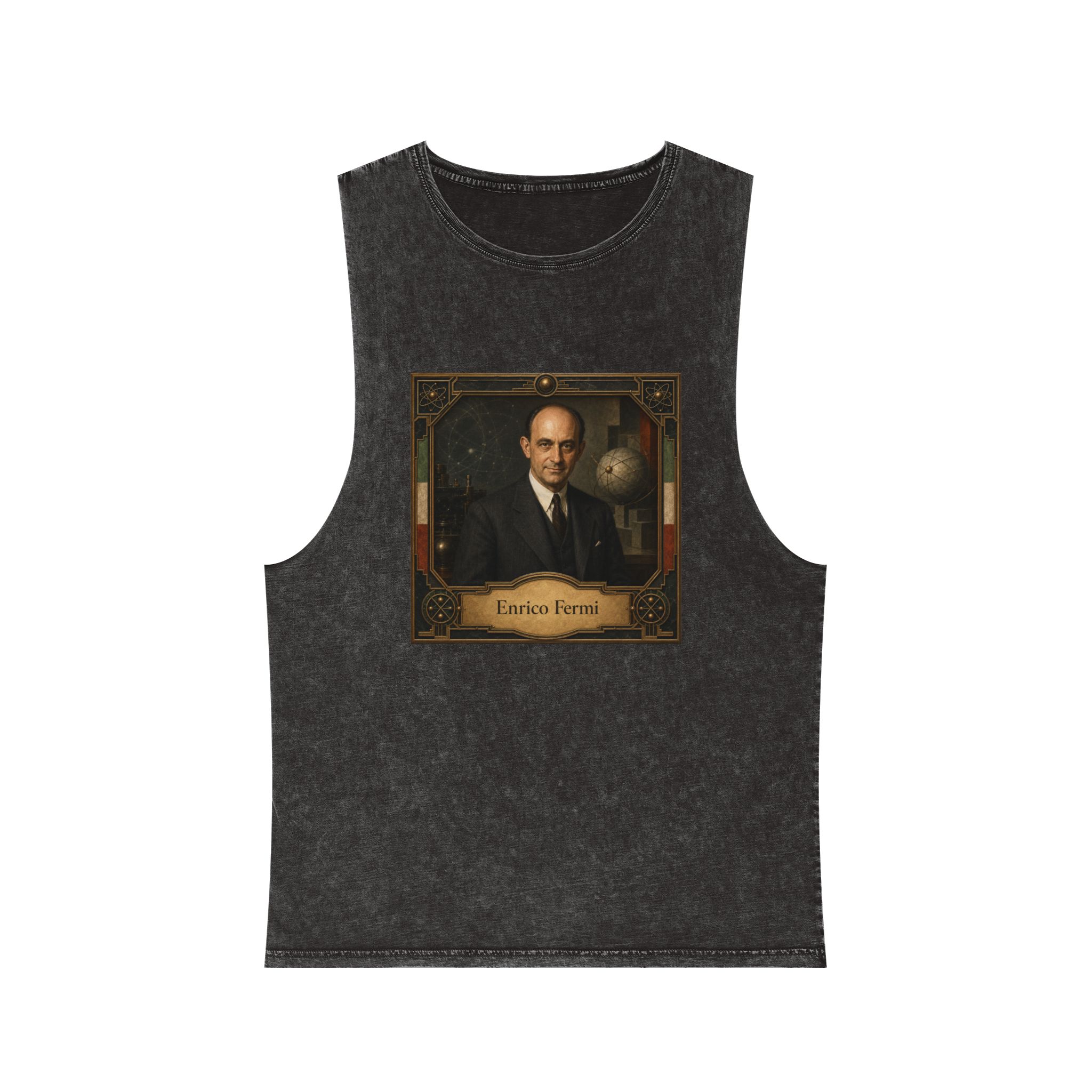 Enrico Fermi Unisex Stonewash Tank Top