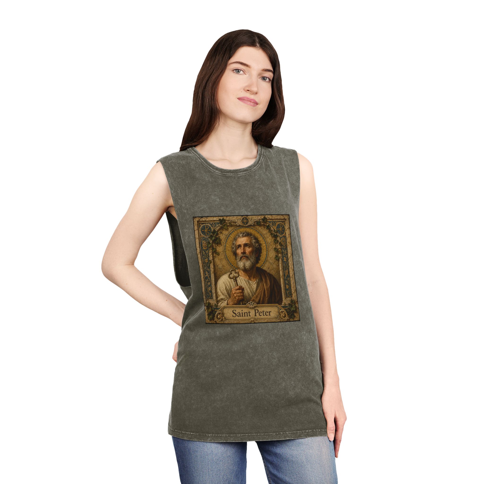 Saint Peter Unisex Stonewash Tank Top - Image 8