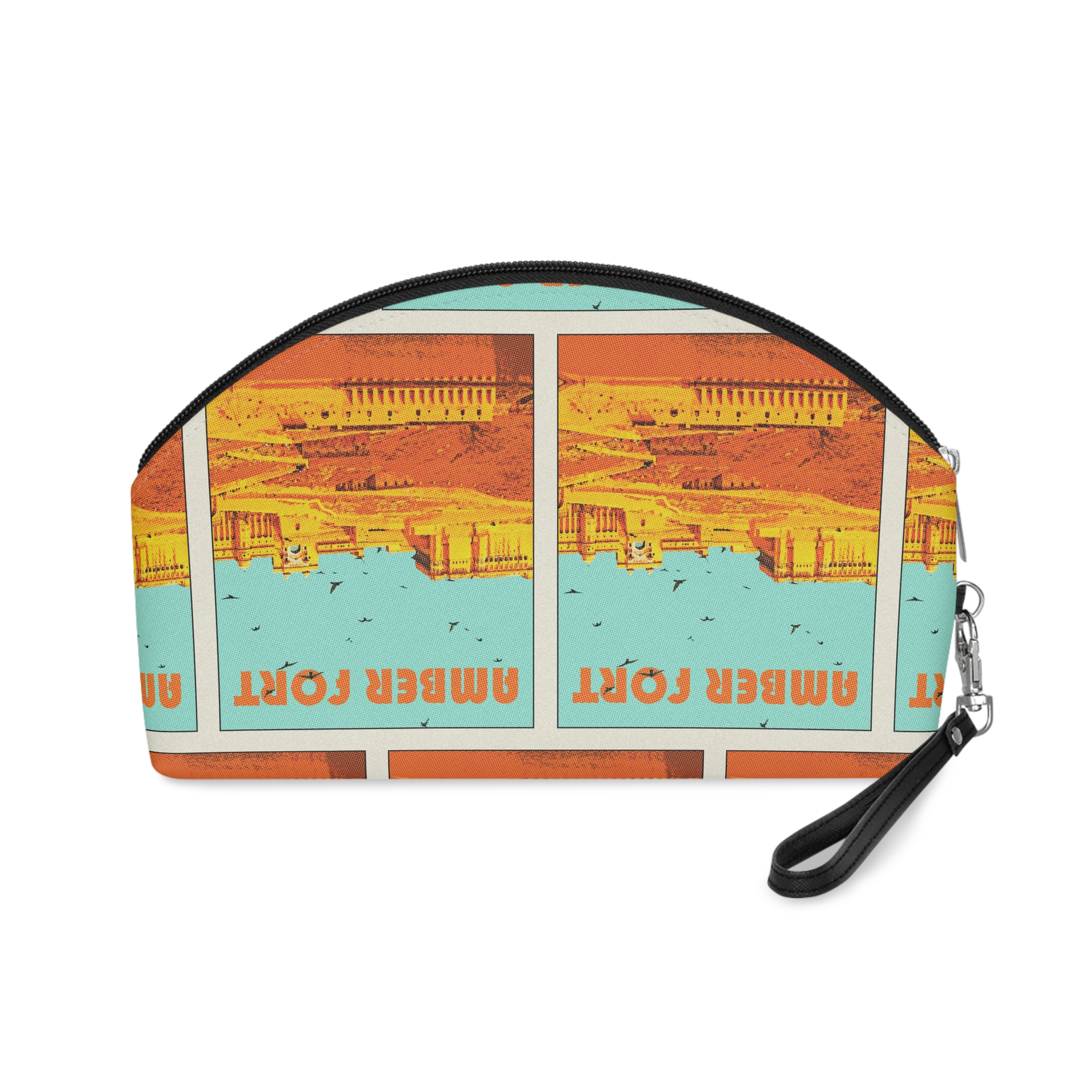Amber Fort Retro Travel Poster Makeup Bag - Image 2