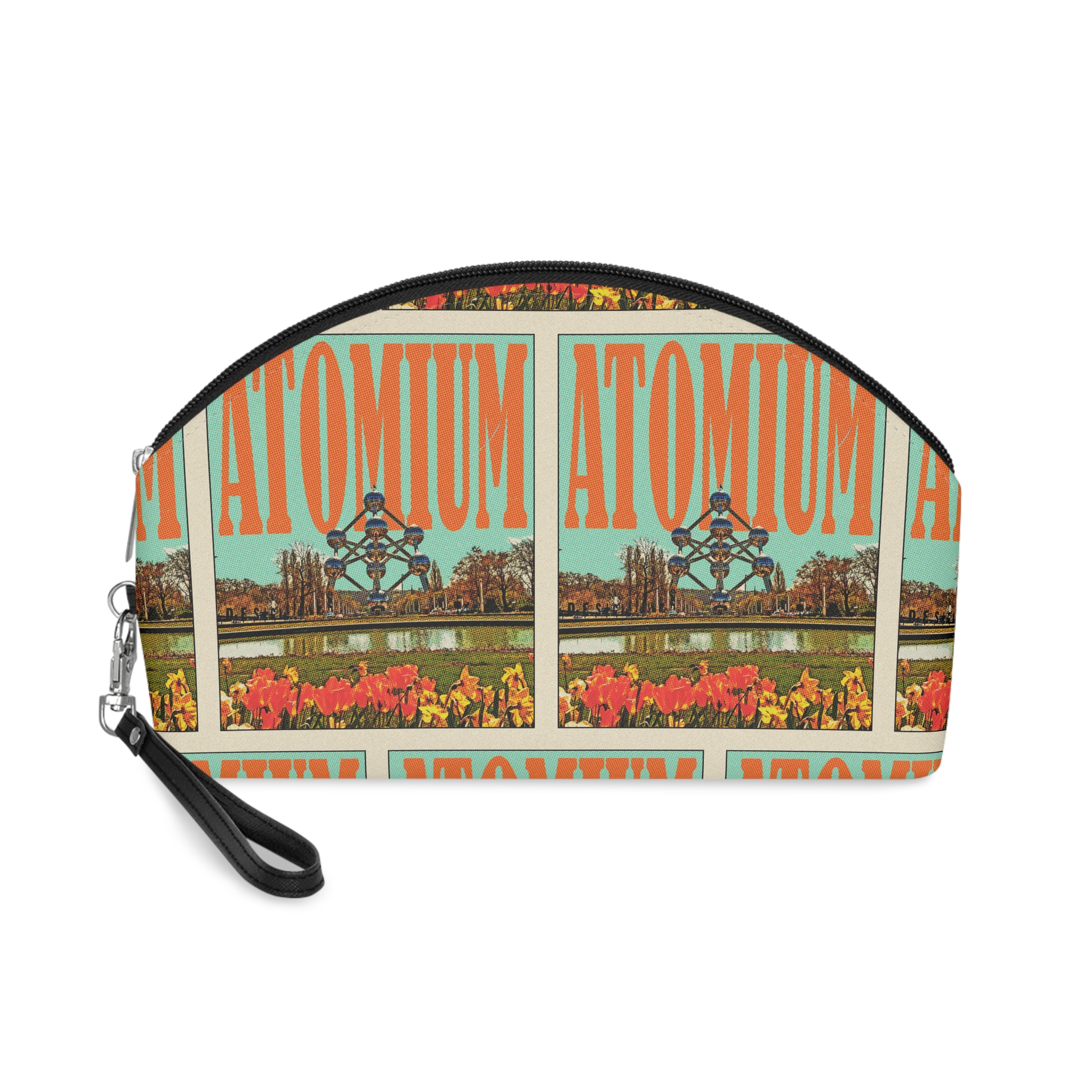 Atomium Retro Travel Poster Makeup Bag