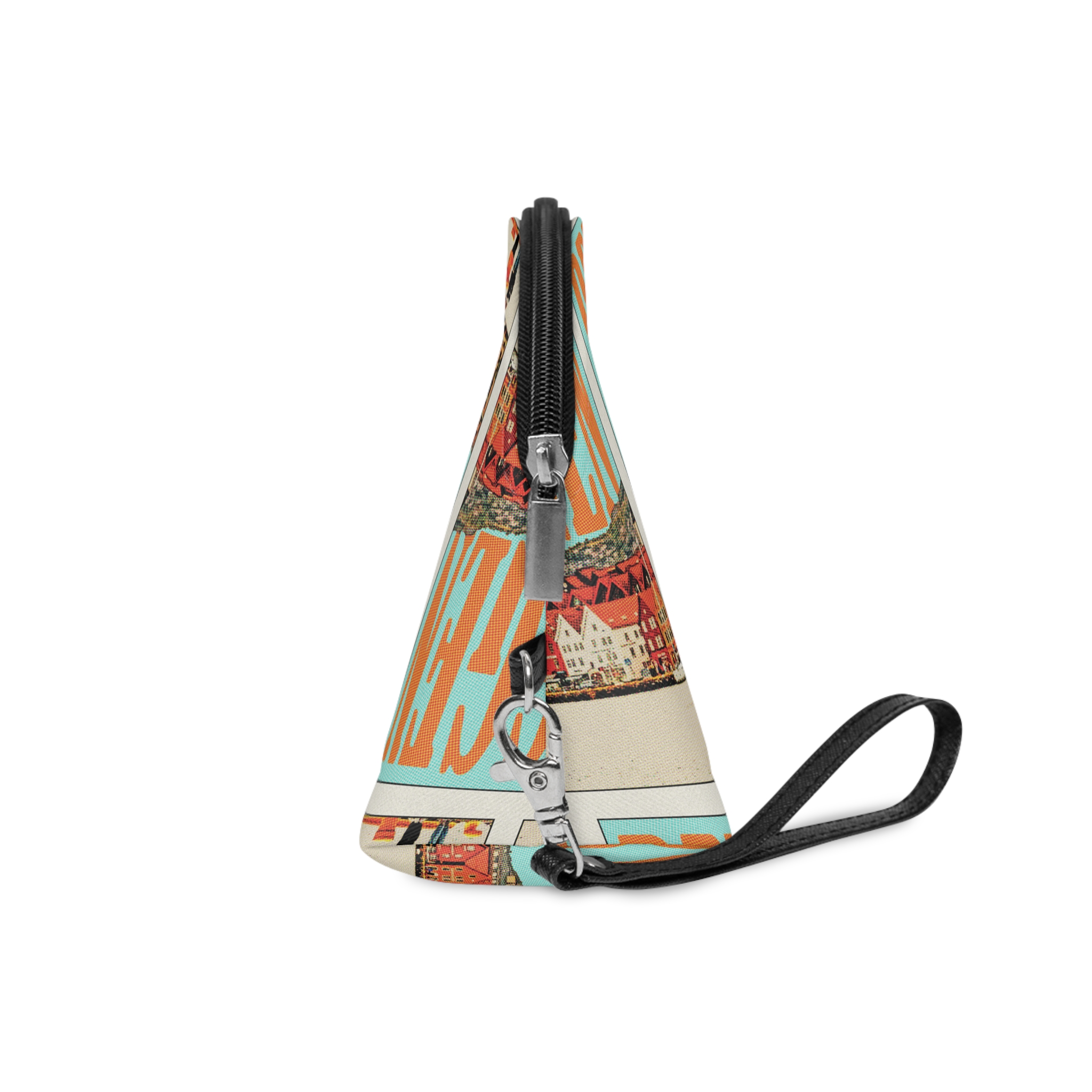 Bryggen Retro Travel Poster (1) Makeup Bag - Image 3