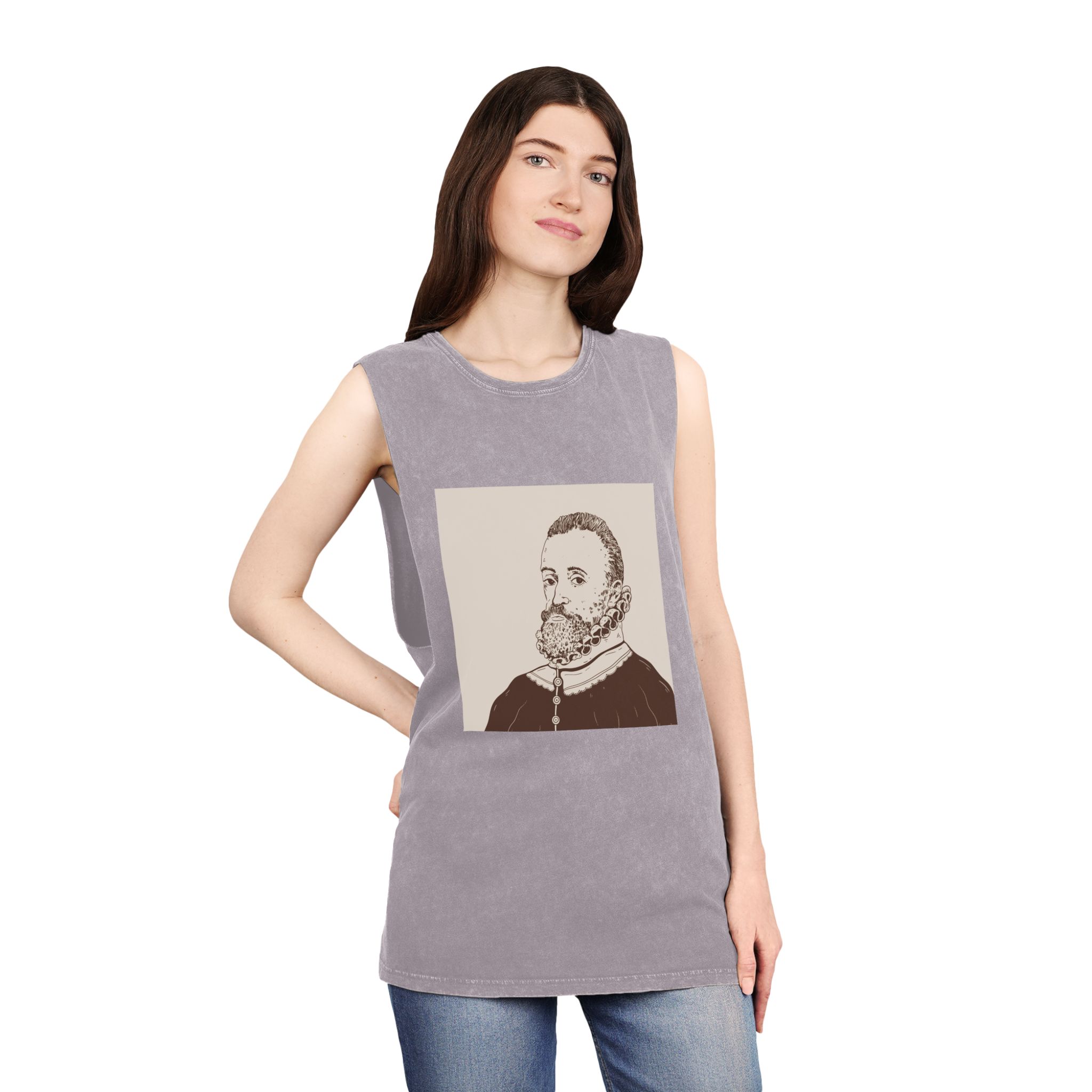 Historical Design E34CAD Unisex Stonewash Tank Top - Image 20
