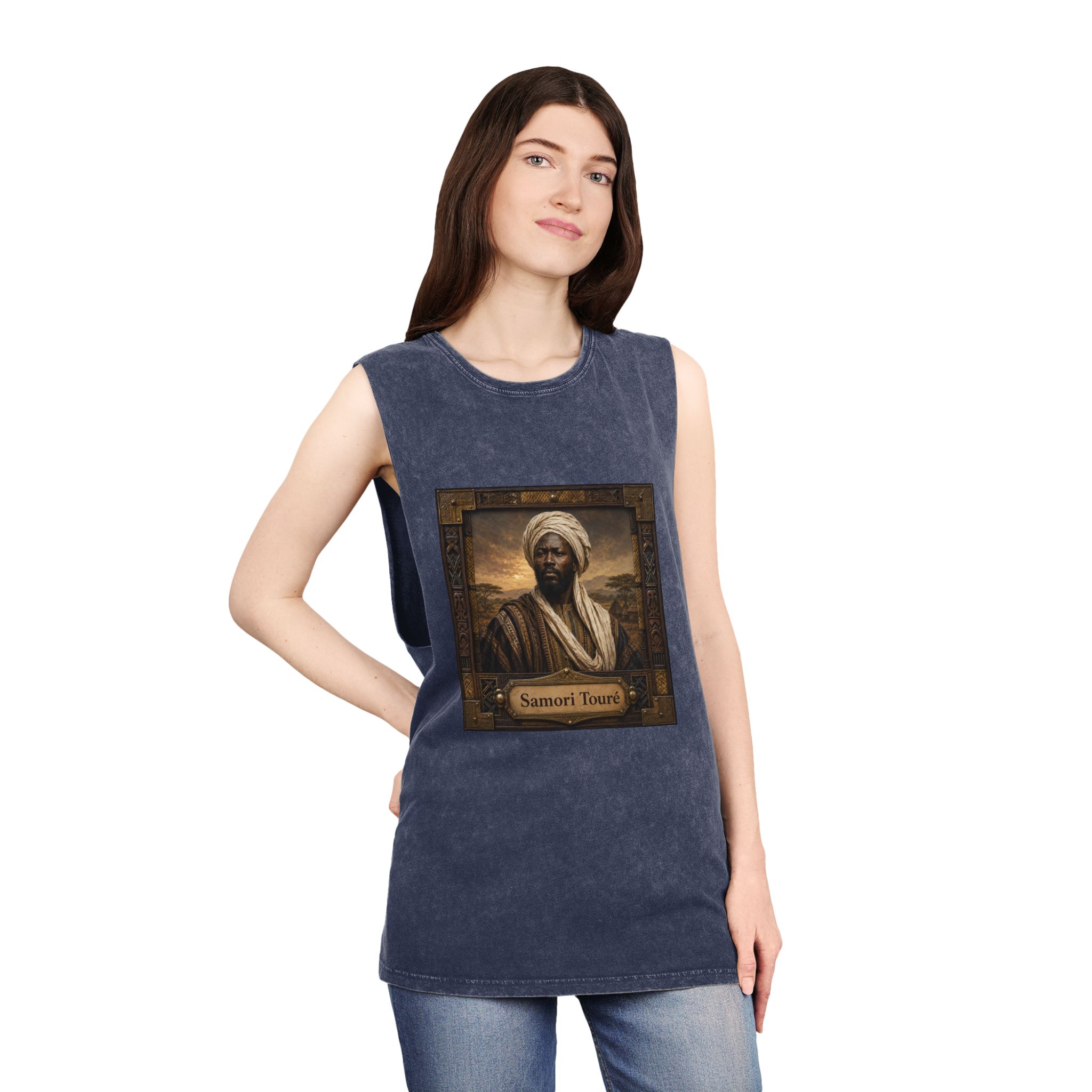 Samori Toure Unisex Stonewash Tank Top - Image 16