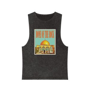 Dome Rock Retro Travel Poster Unisex Stonewash Tank Top