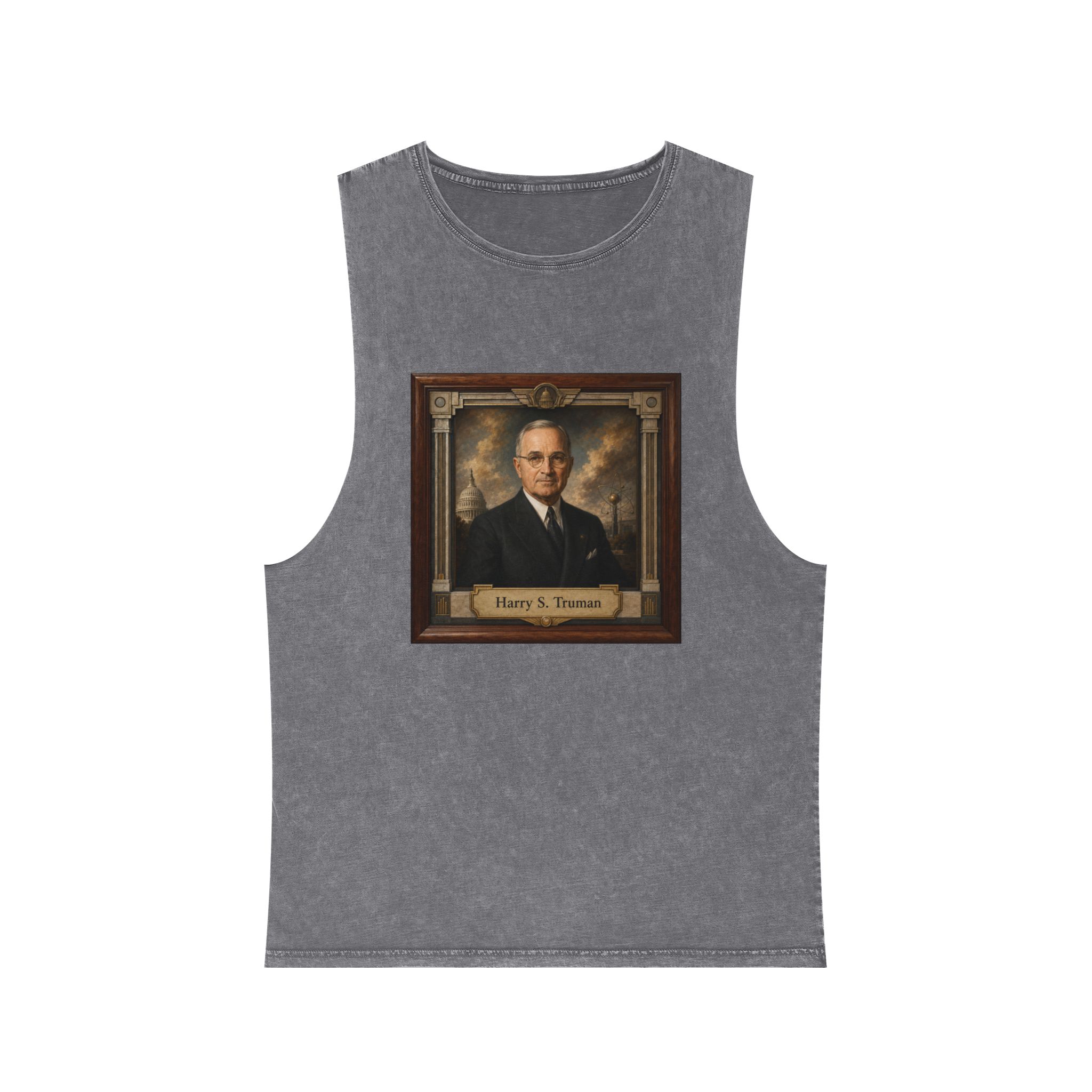 Harry S Truman Unisex Stonewash Tank Top - Image 9