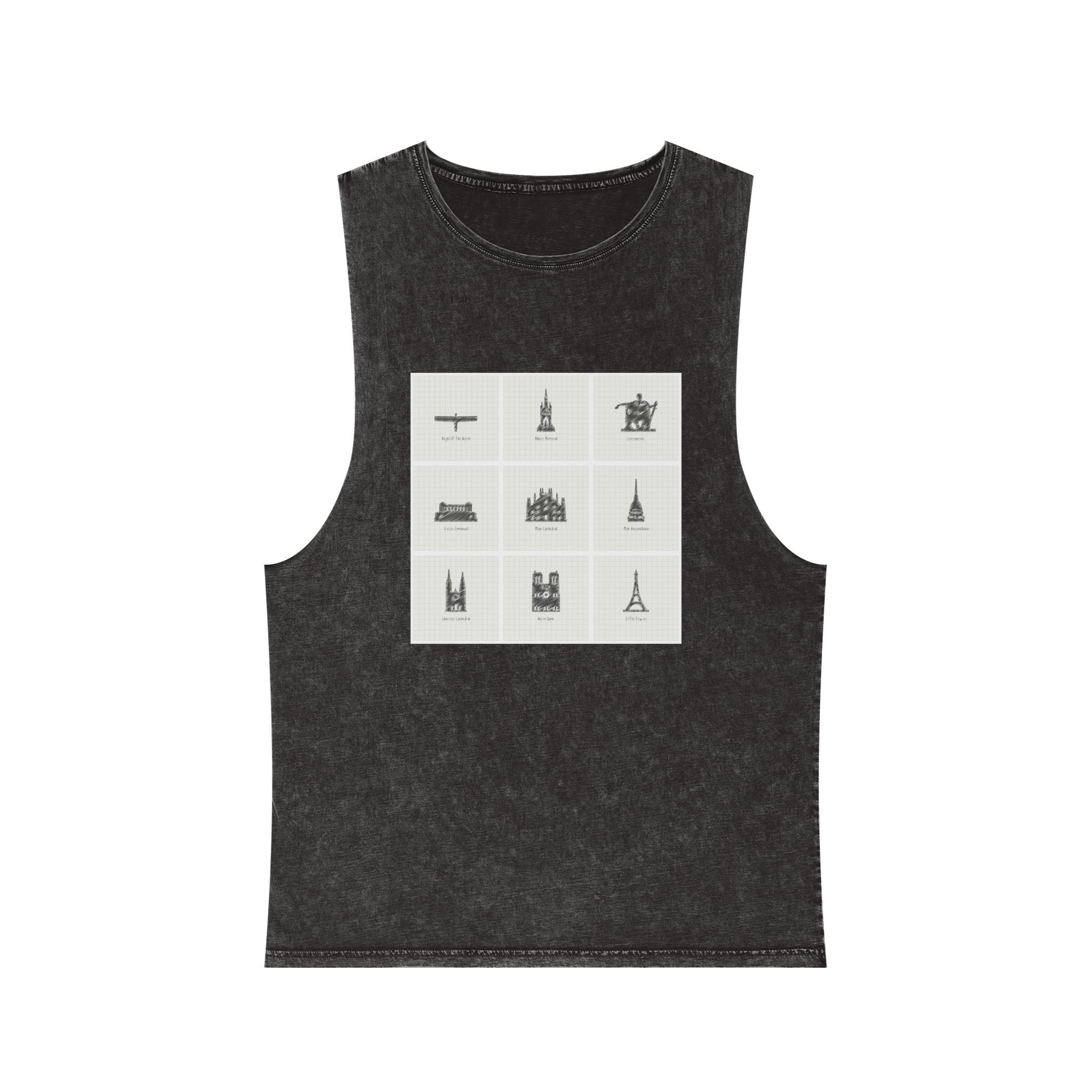 Historical Design A98AD2 Unisex Stonewash Tank Top