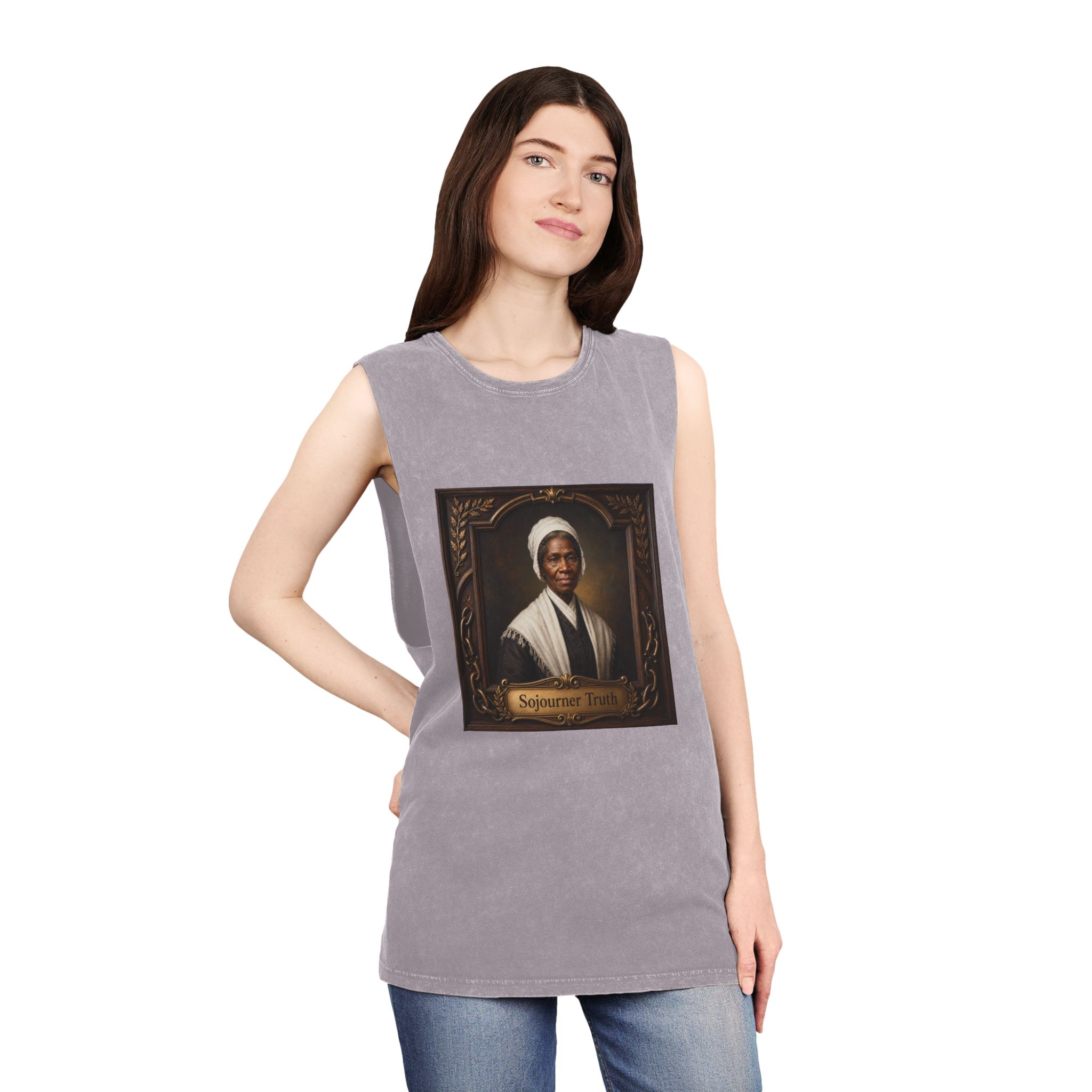 Sojourner Truth Unisex Stonewash Tank Top - Image 20