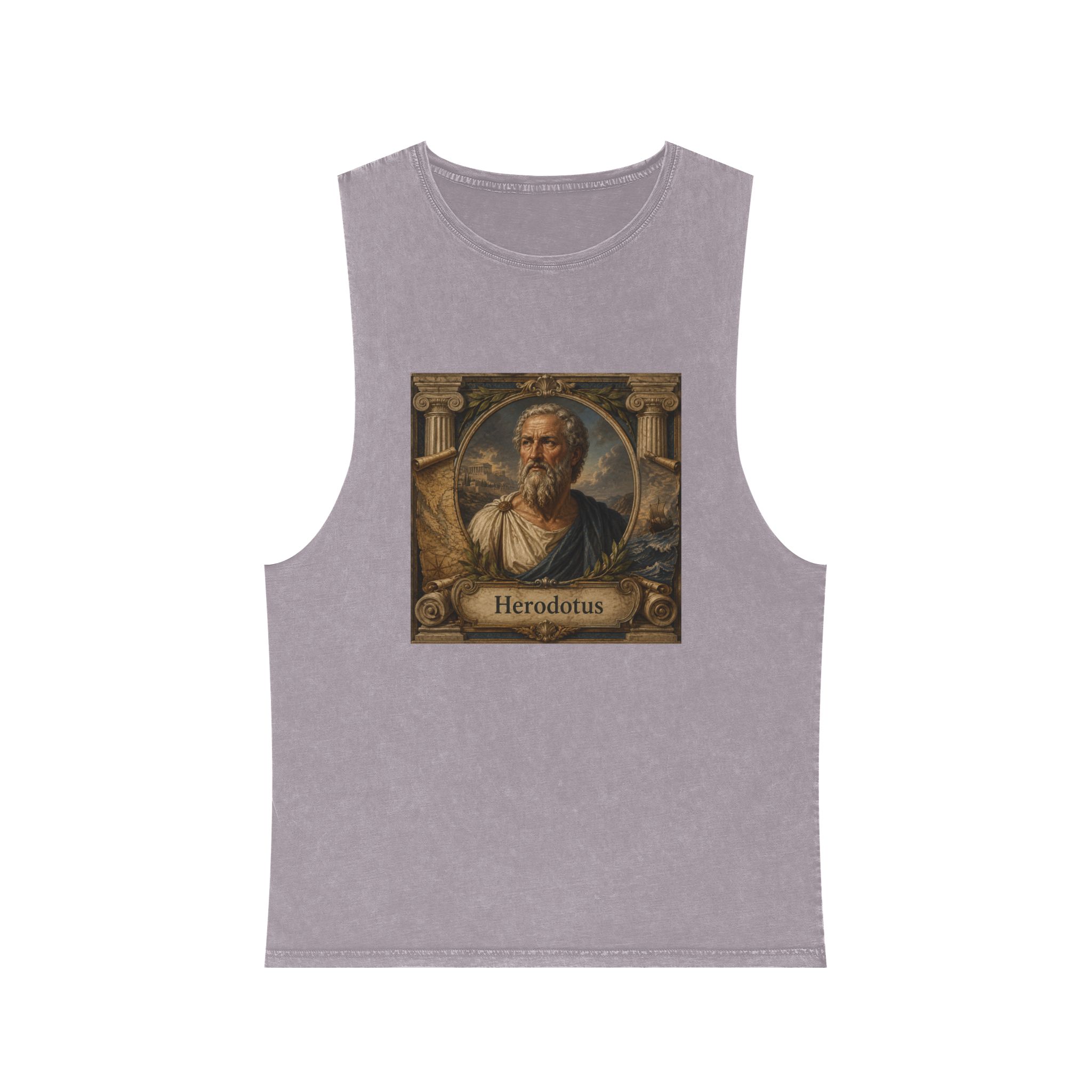 Herodotus Unisex Stonewash Tank Top - Image 17