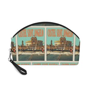 Castel Sant Angelo Retro Travel Poster Makeup Bag