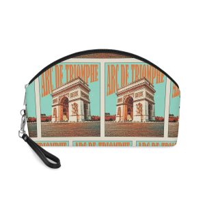 Arc de Triomphe Retro Travel Poster Makeup Bag