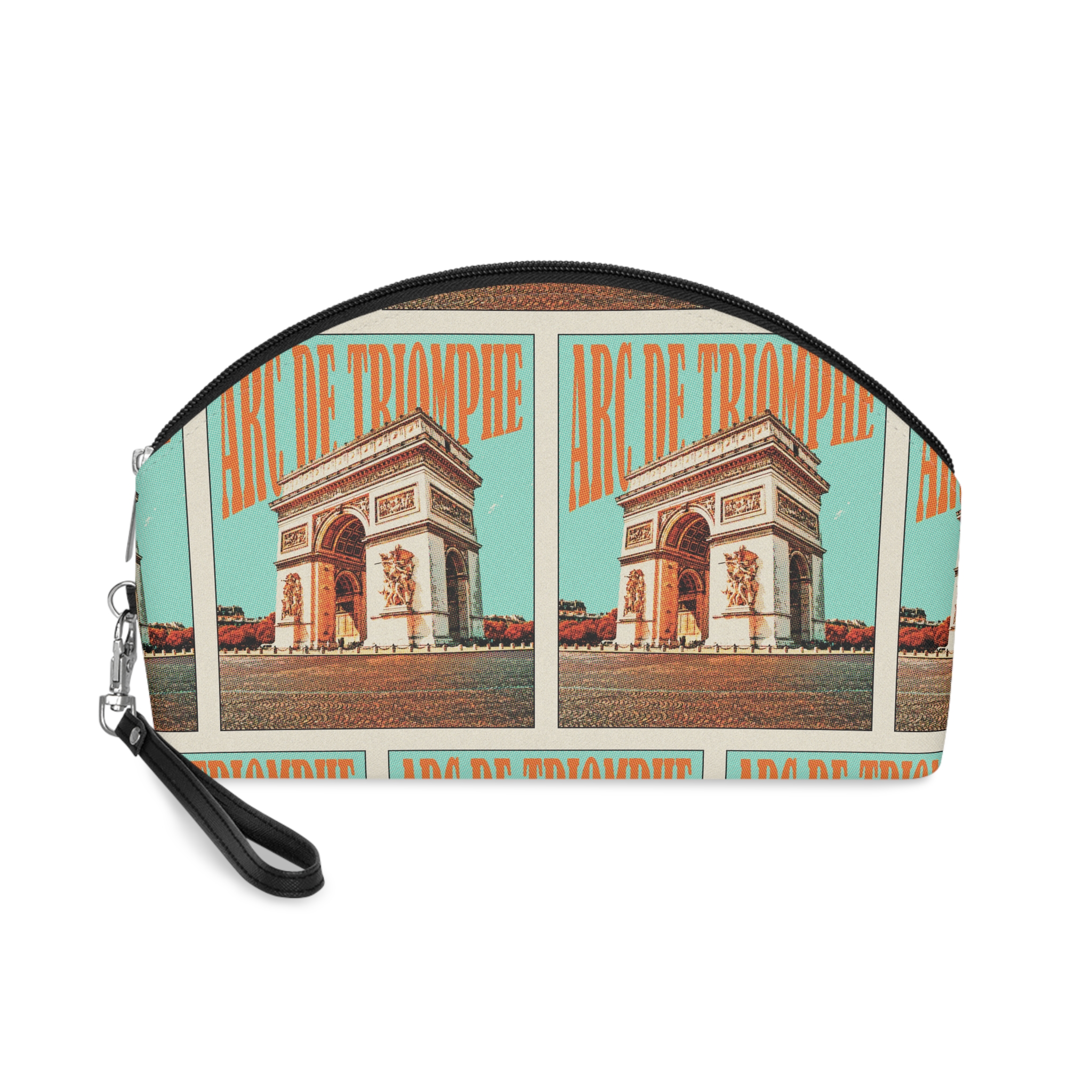 Arc de Triomphe Retro Travel Poster Makeup Bag
