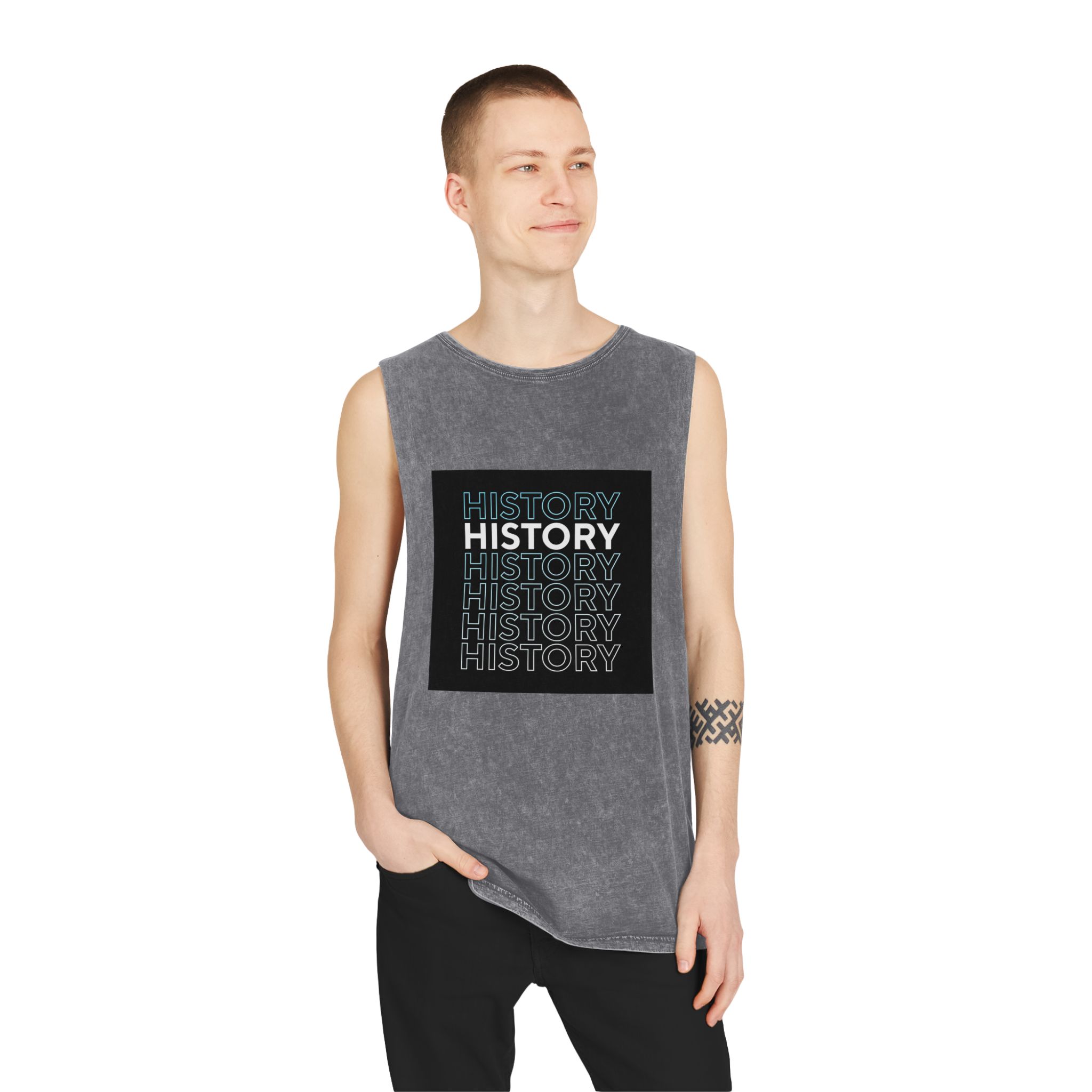 Text Effect Book Tshirt Design 2nd Time 65 Unisex Stonewash Tank Top - Image 11