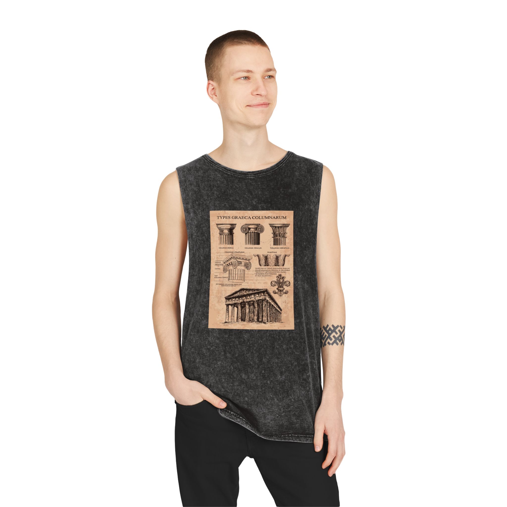 Historical Design E022AA Unisex Stonewash Tank Top - Image 3