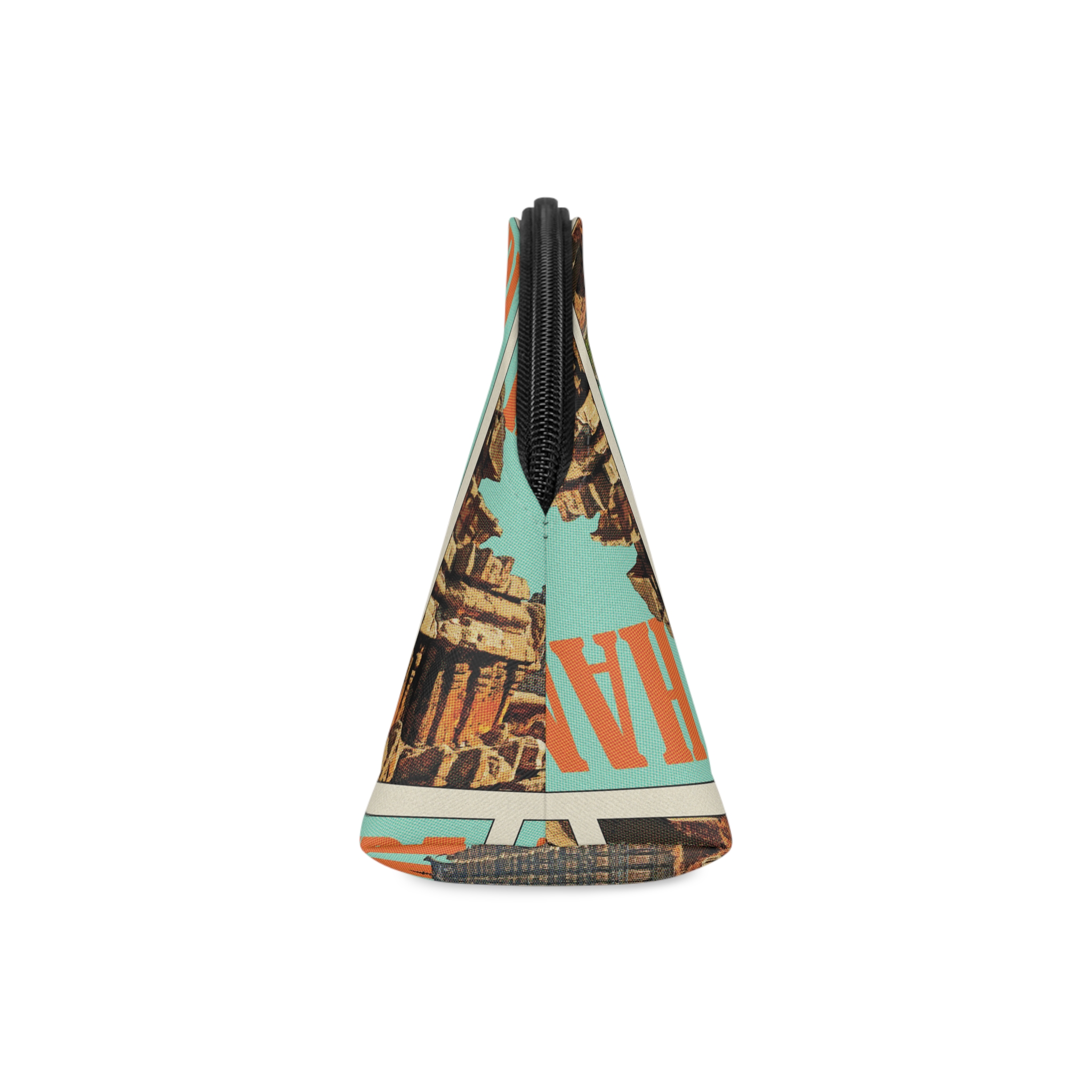 Hampi Retro Travel Poster (2) Makeup Bag - Image 4