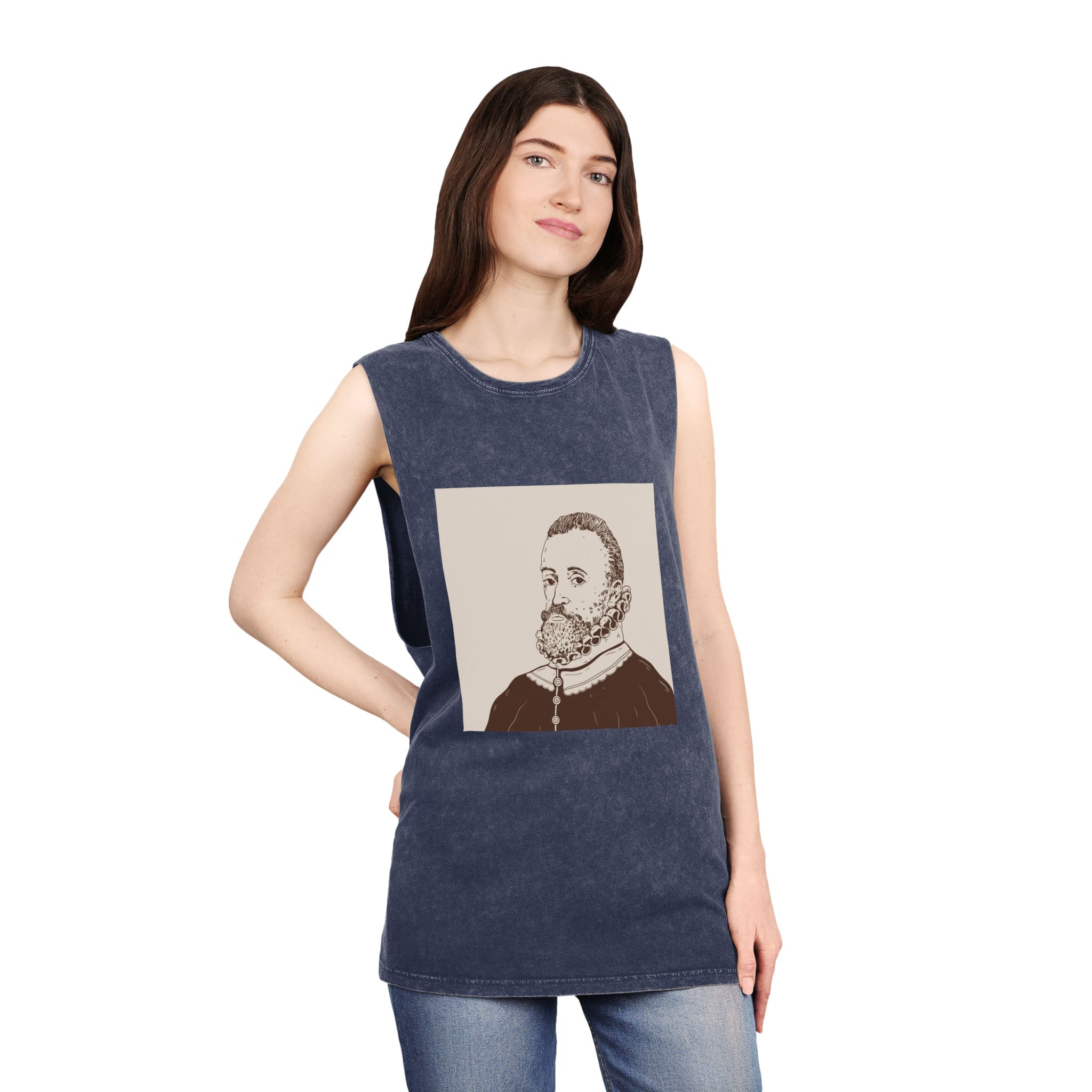 Historical Design E34CAD Unisex Stonewash Tank Top - Image 16