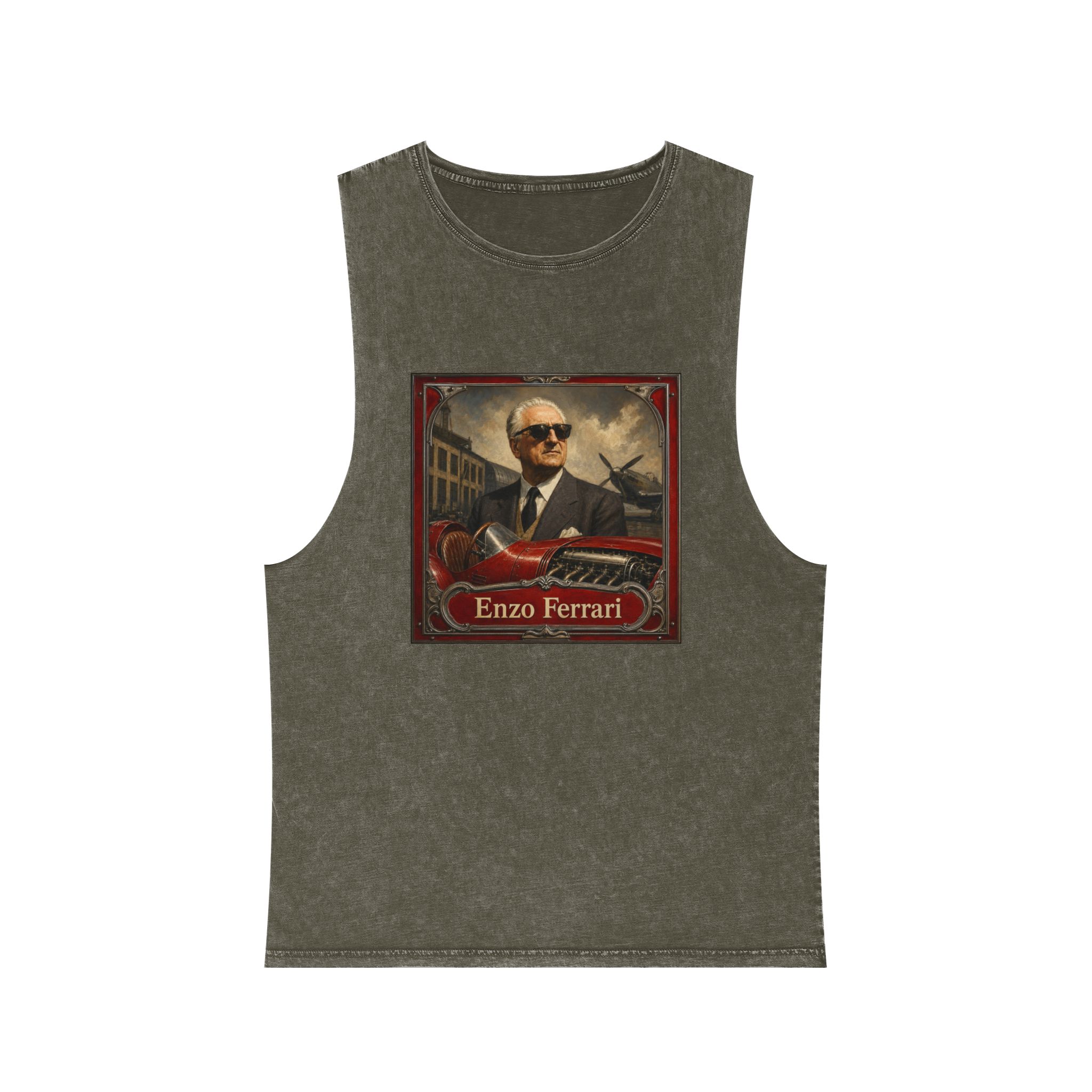Enzo Ferrari Unisex Stonewash Tank Top - Image 5