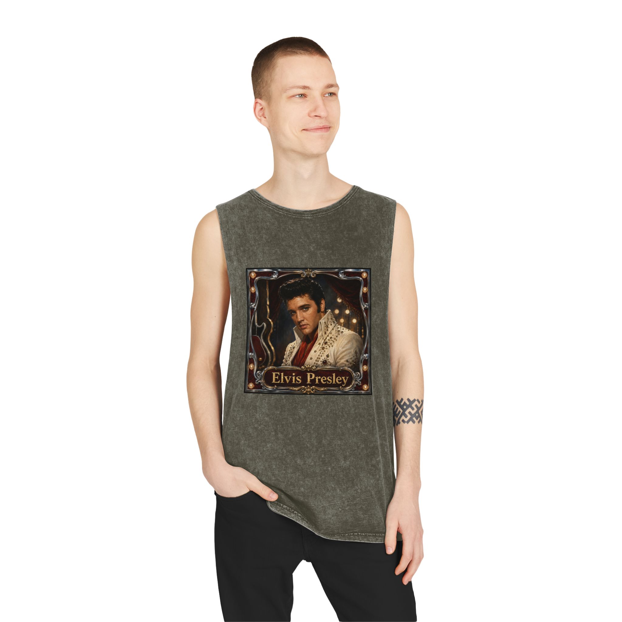 Elvis Presley Unisex Stonewash Tank Top - Image 7