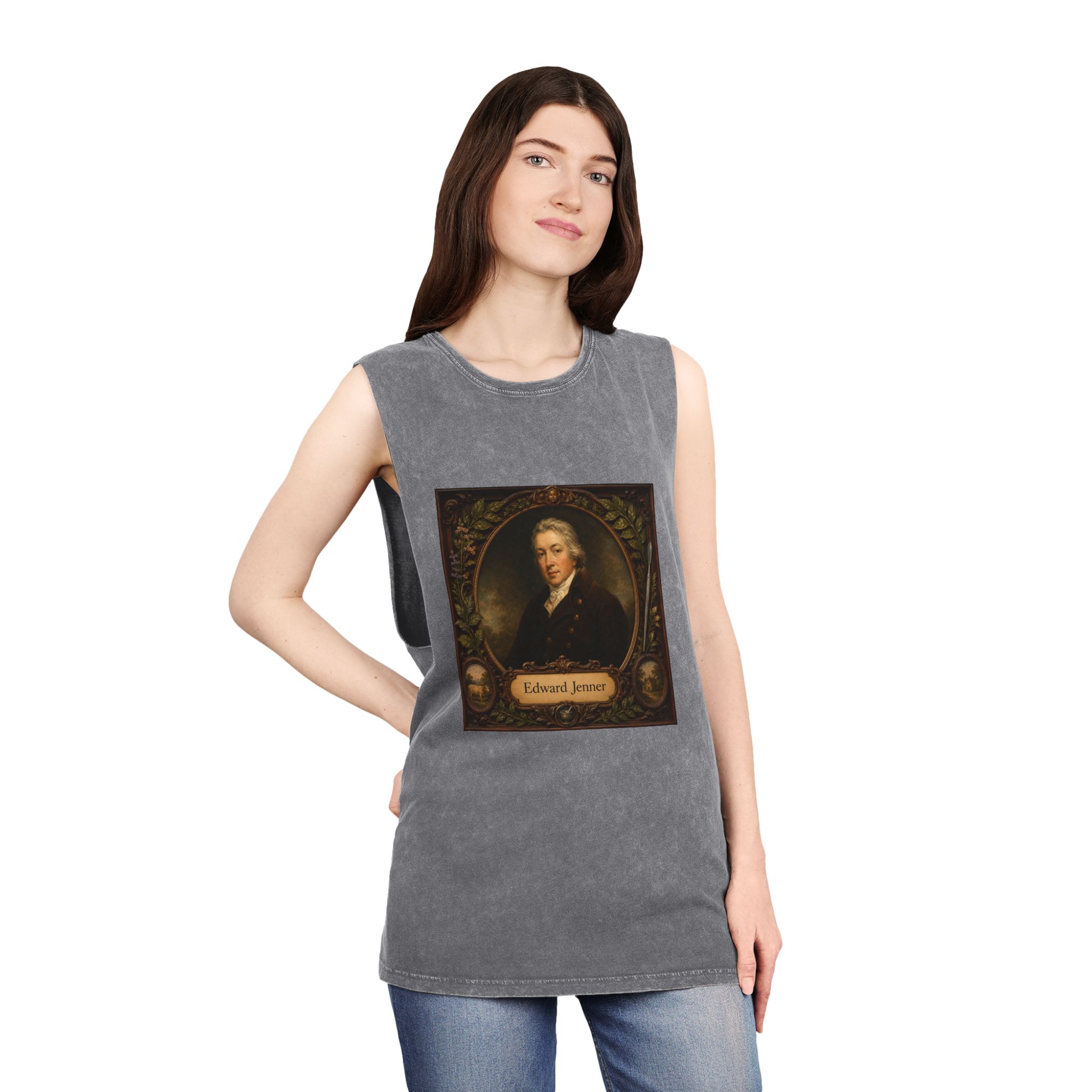 Edward Jenner Unisex Stonewash Tank Top - Image 12