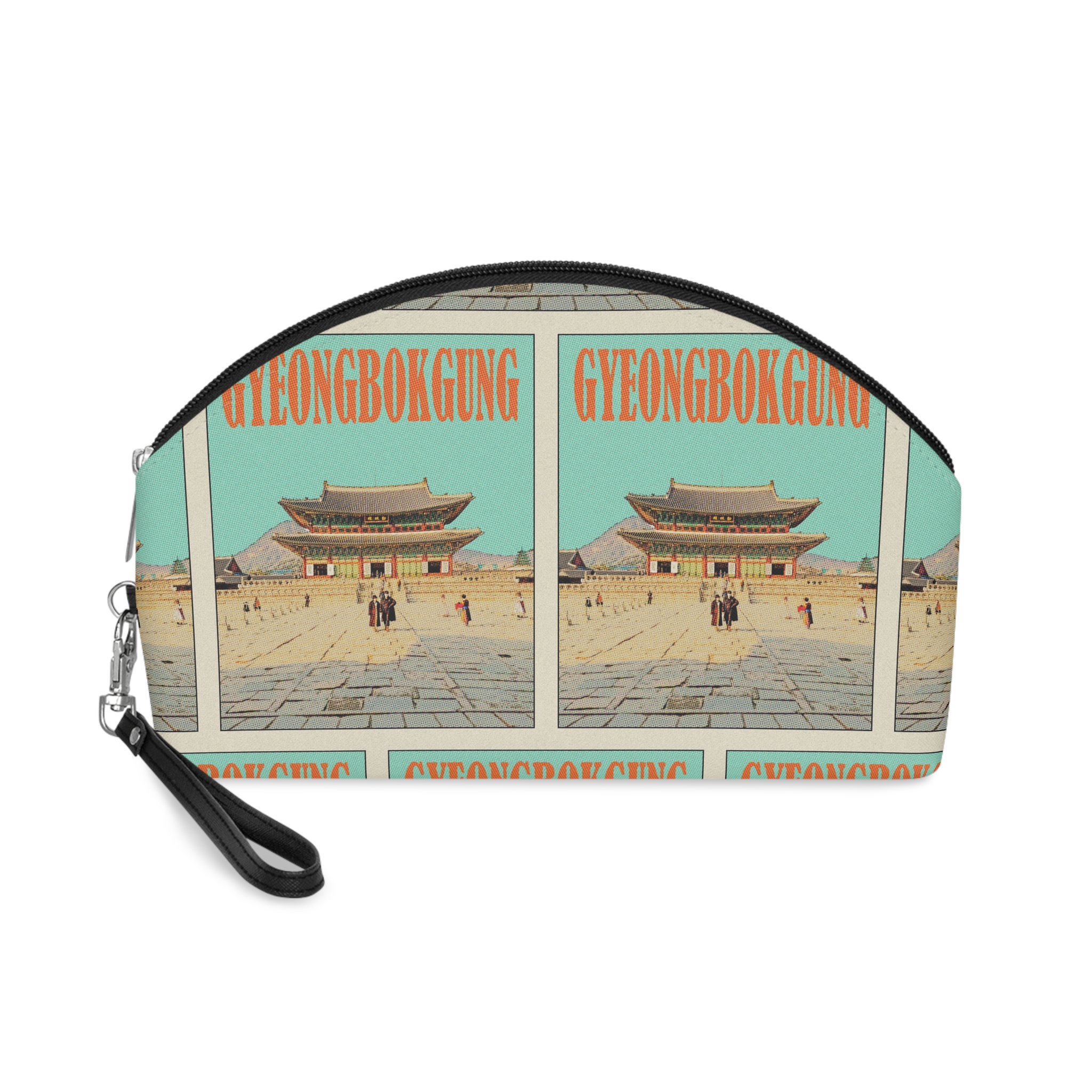 Gyeongbokgung Retro Travel Poster (1) Makeup Bag