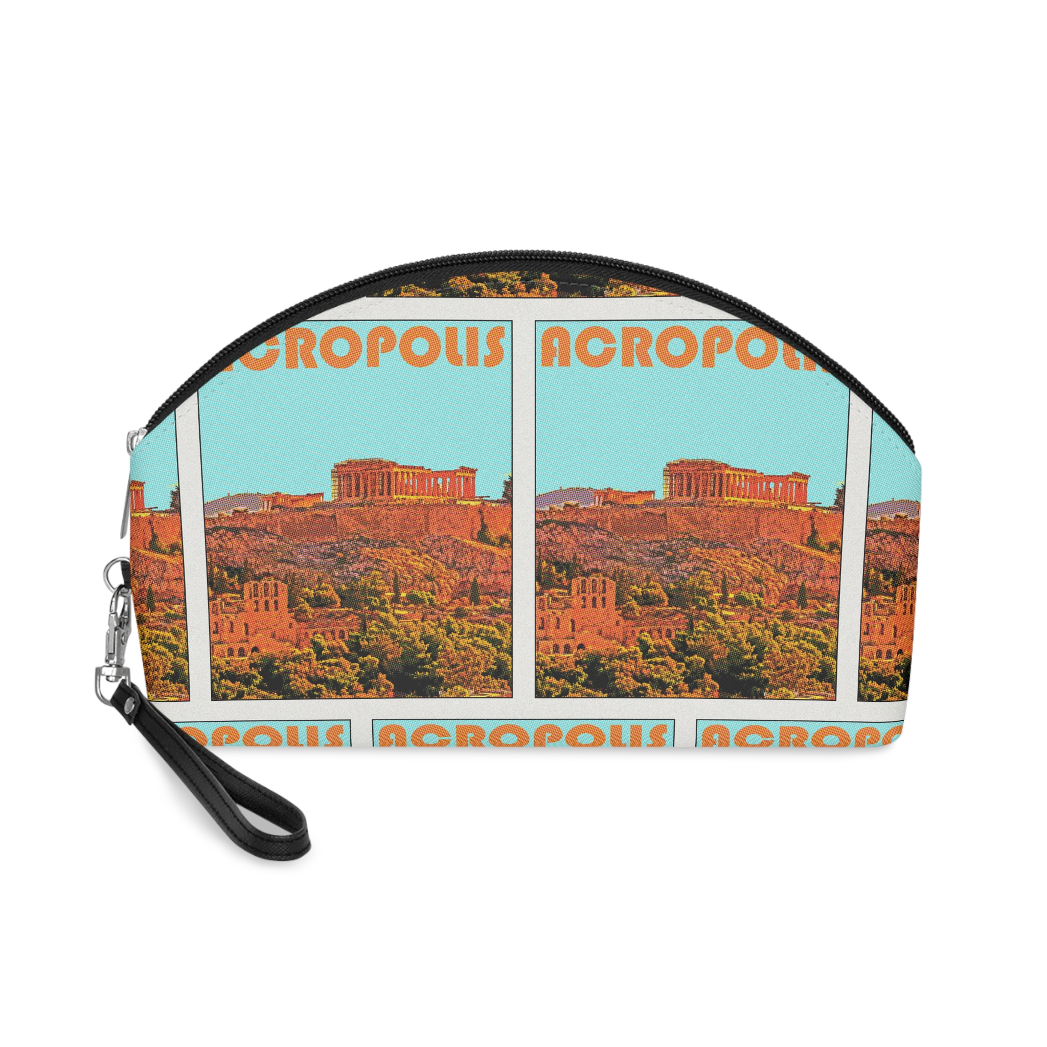 Acropolis Retro Travel Poster (1) Makeup Bag