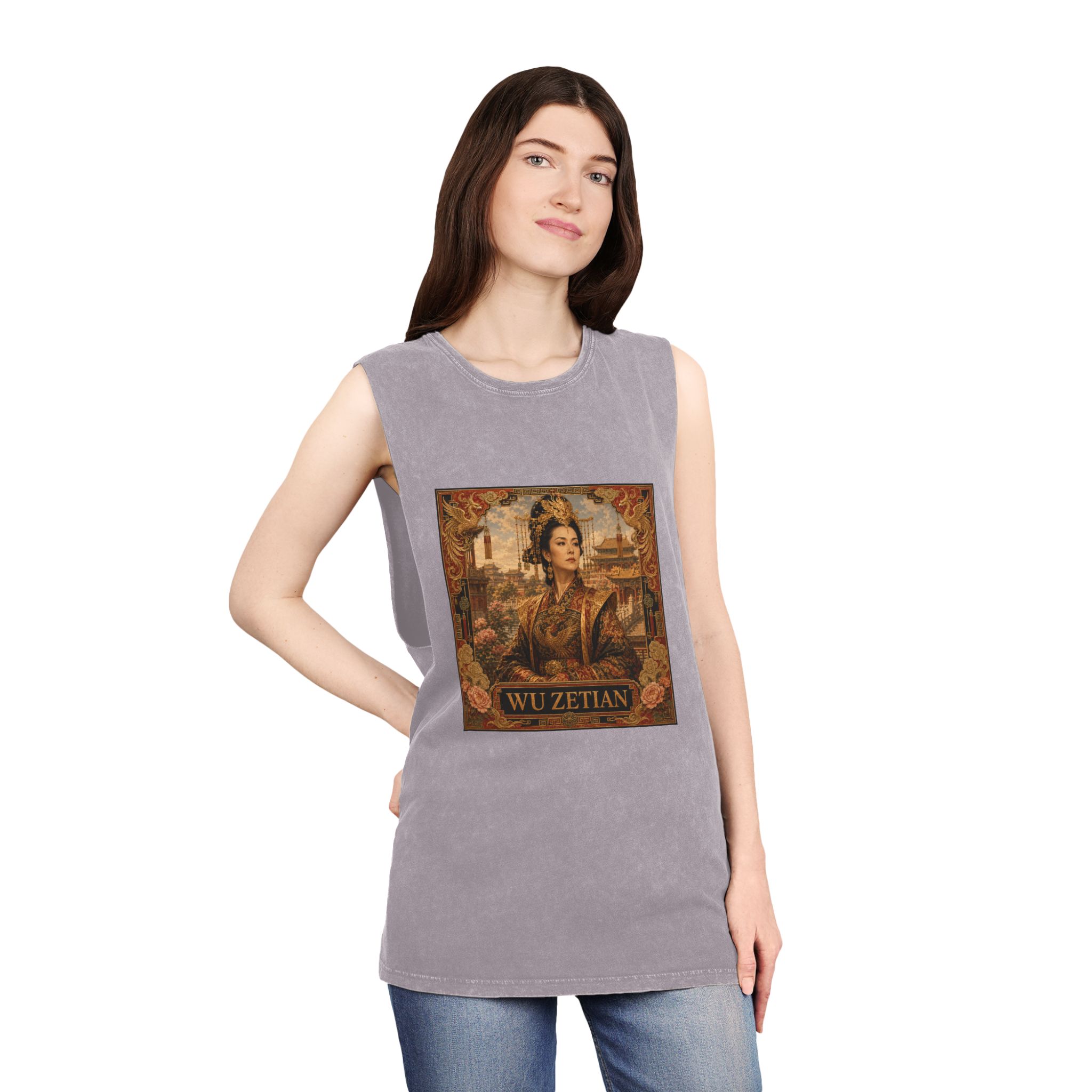 Wu Zetian Unisex Stonewash Tank Top - Image 20