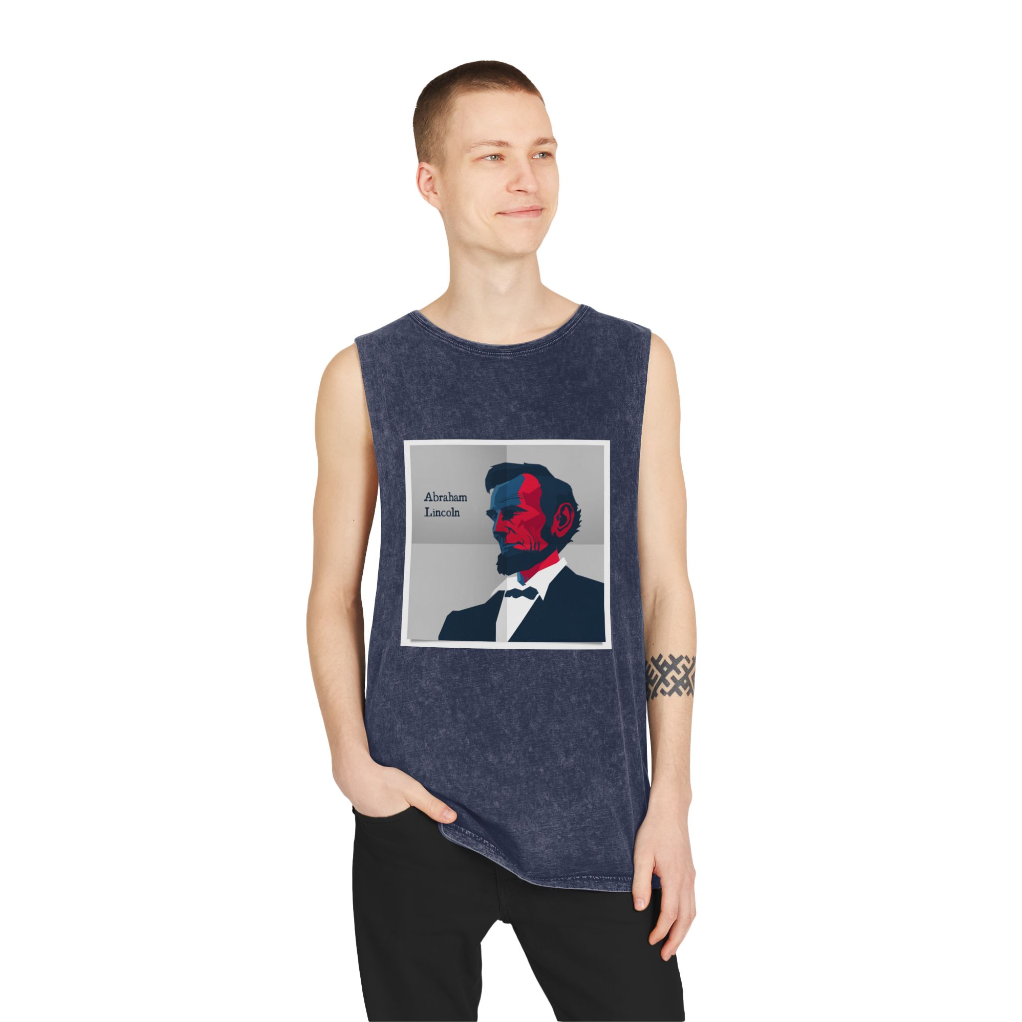 Historical Design 235DEF Unisex Stonewash Tank Top - Image 15